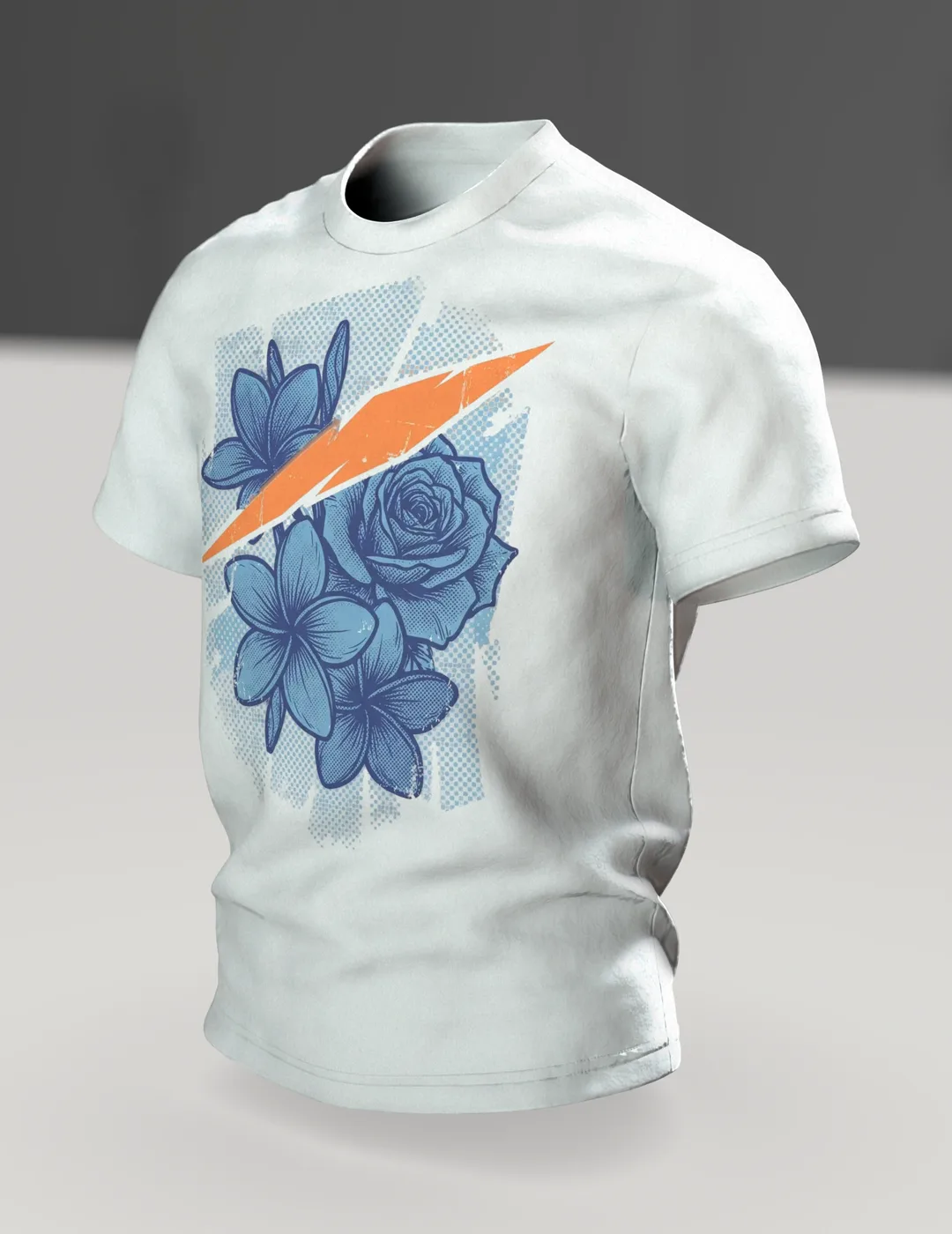 Hawaii Blumen Rosen Motiv-Shirt: Exotisches Design für dich, Im Raum, schräg