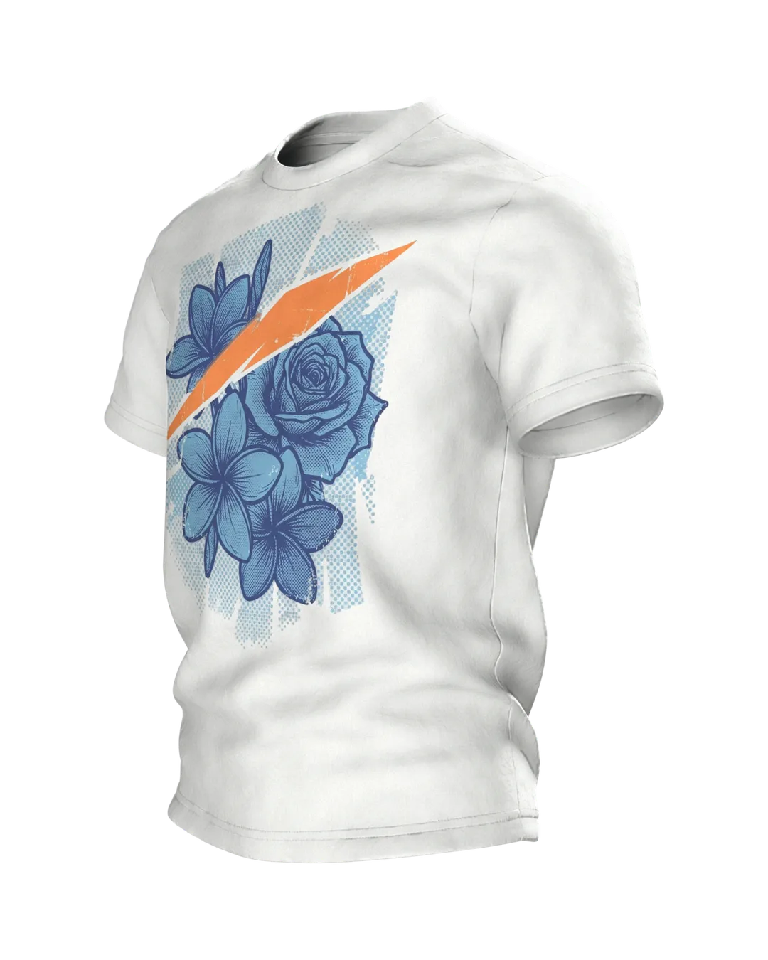 Hawaii Blumen Rosen Motiv-Shirt: Exotisches Design für dich, Seitenansicht rechts
