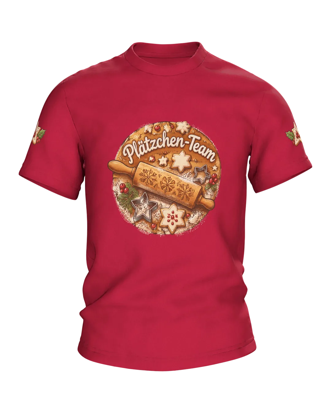 Christmas Cookie Baking Shirt: Plätzchen-Team on a Floured Board with Rolling Pin