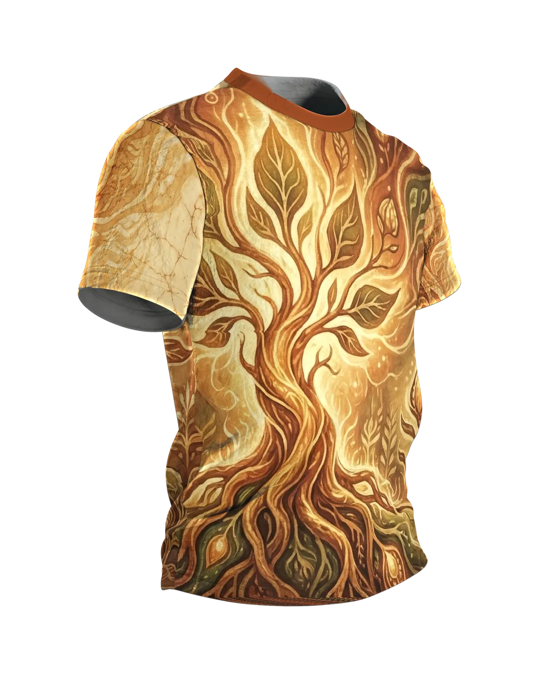 Botanik Rundum-Shirt: Vintage Natur Design, Seitenansicht links