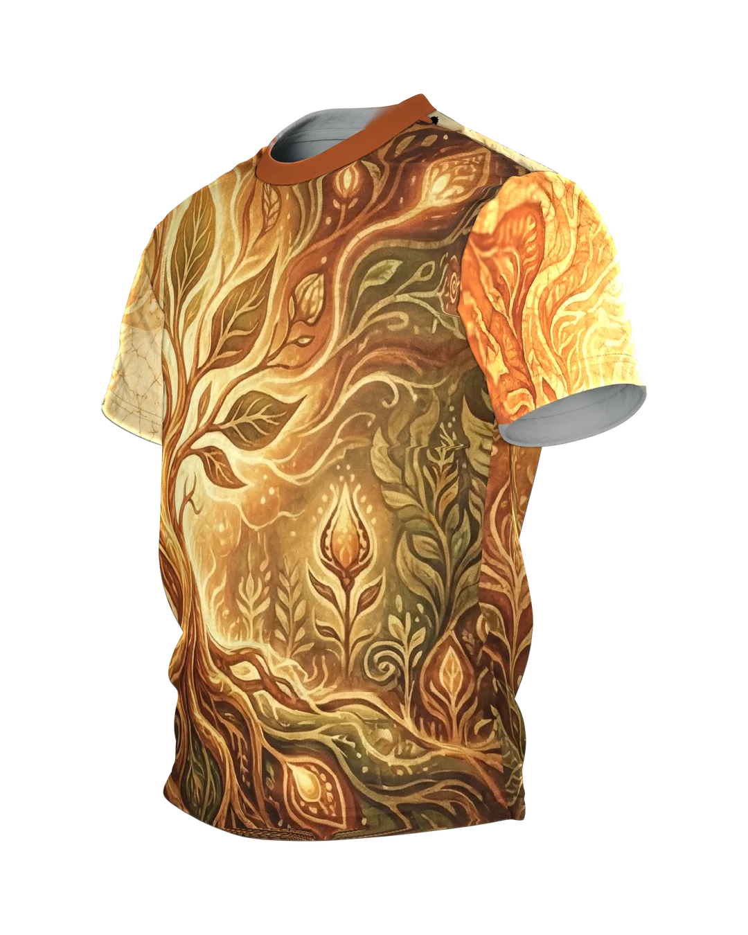 Botanik Rundum-Shirt: Vintage Natur Design, Seitenansicht rechts