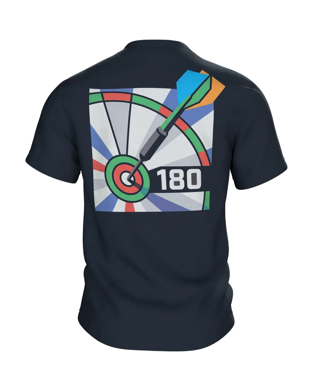 Darts T-Shirt: Bauplan einer 180 mit Triple 20, Rückseite