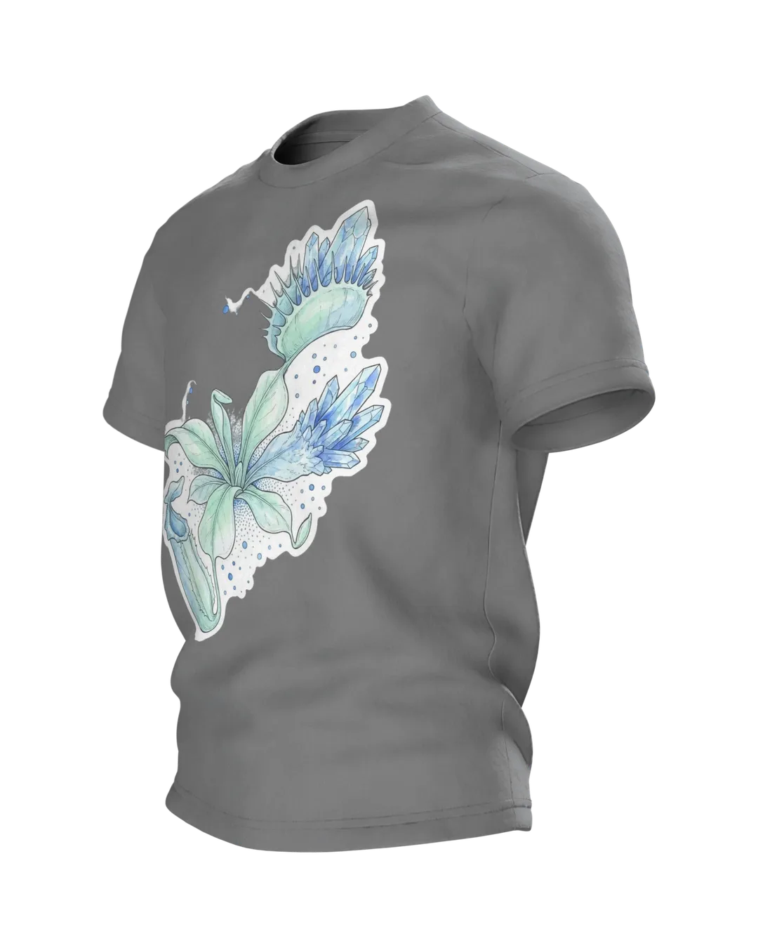 Fleischfressende Pflanze mit Kristallen Motiv-Shirt: Mysteriöses, Seitenansicht rechts