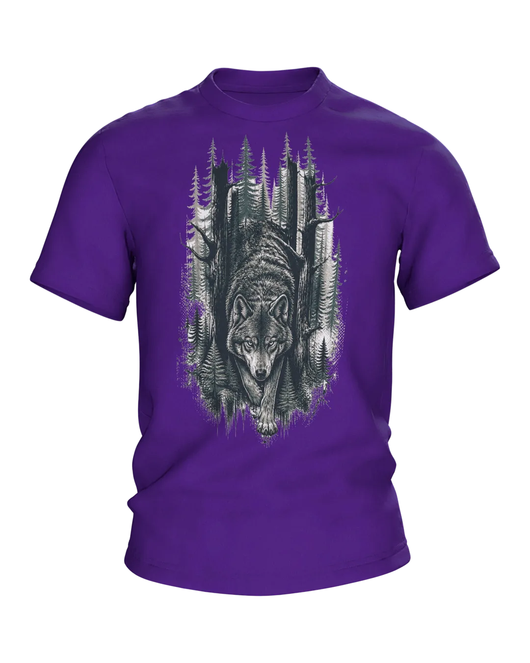 Forest Wolf T-Shirt: Wolf from the Misty Forest