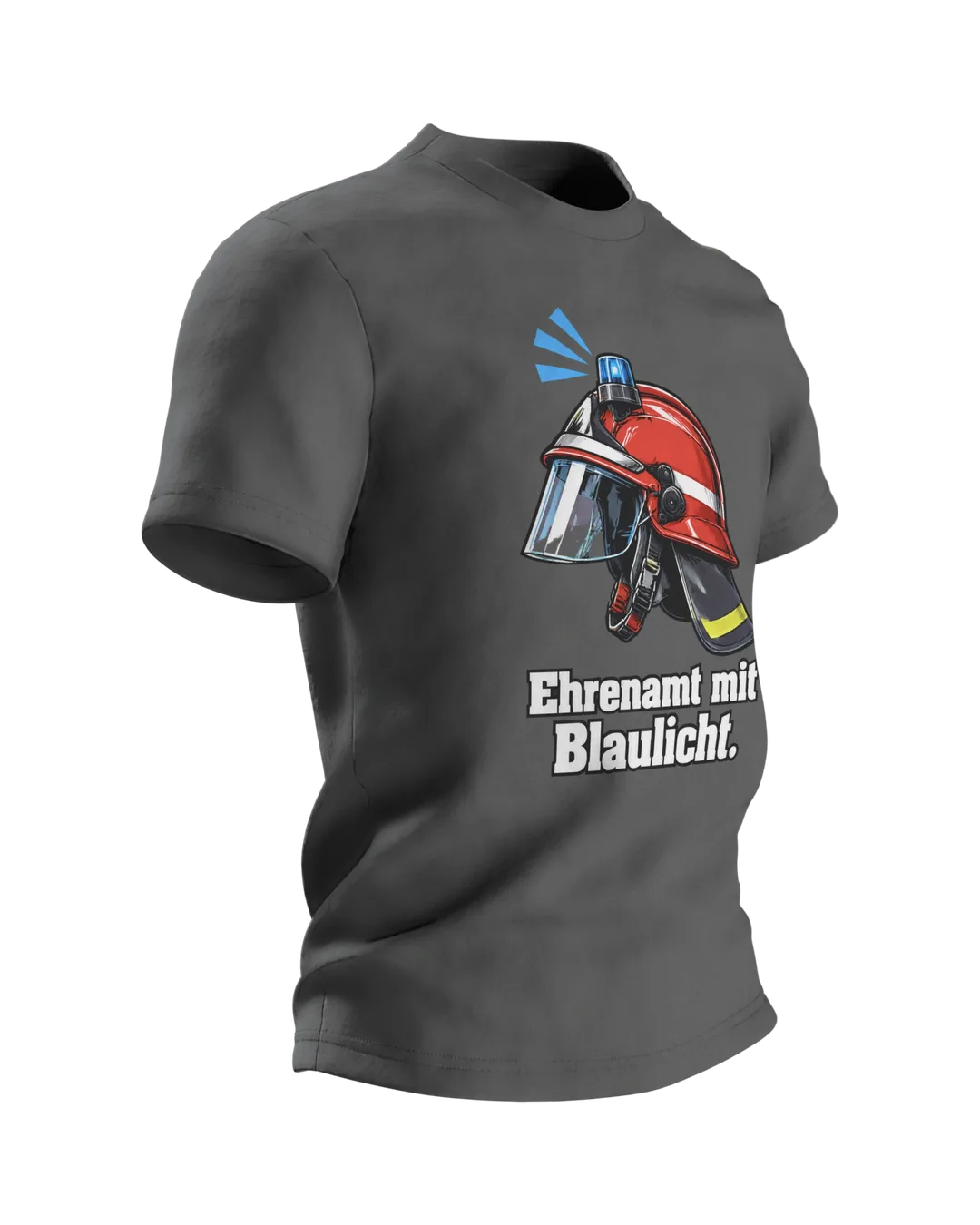 Freiwillige Feuerwehr T-Shirt „Ehrenamt mit Blaulicht.“, Seitenansicht links