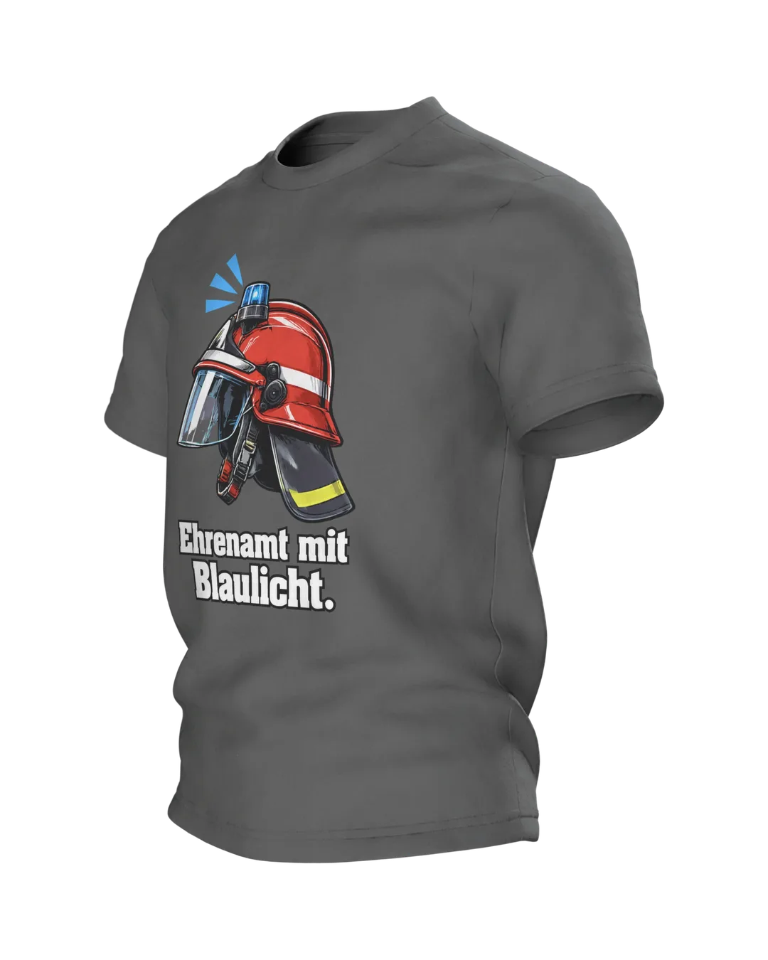 Freiwillige Feuerwehr T-Shirt „Ehrenamt mit Blaulicht.“, Seitenansicht rechts