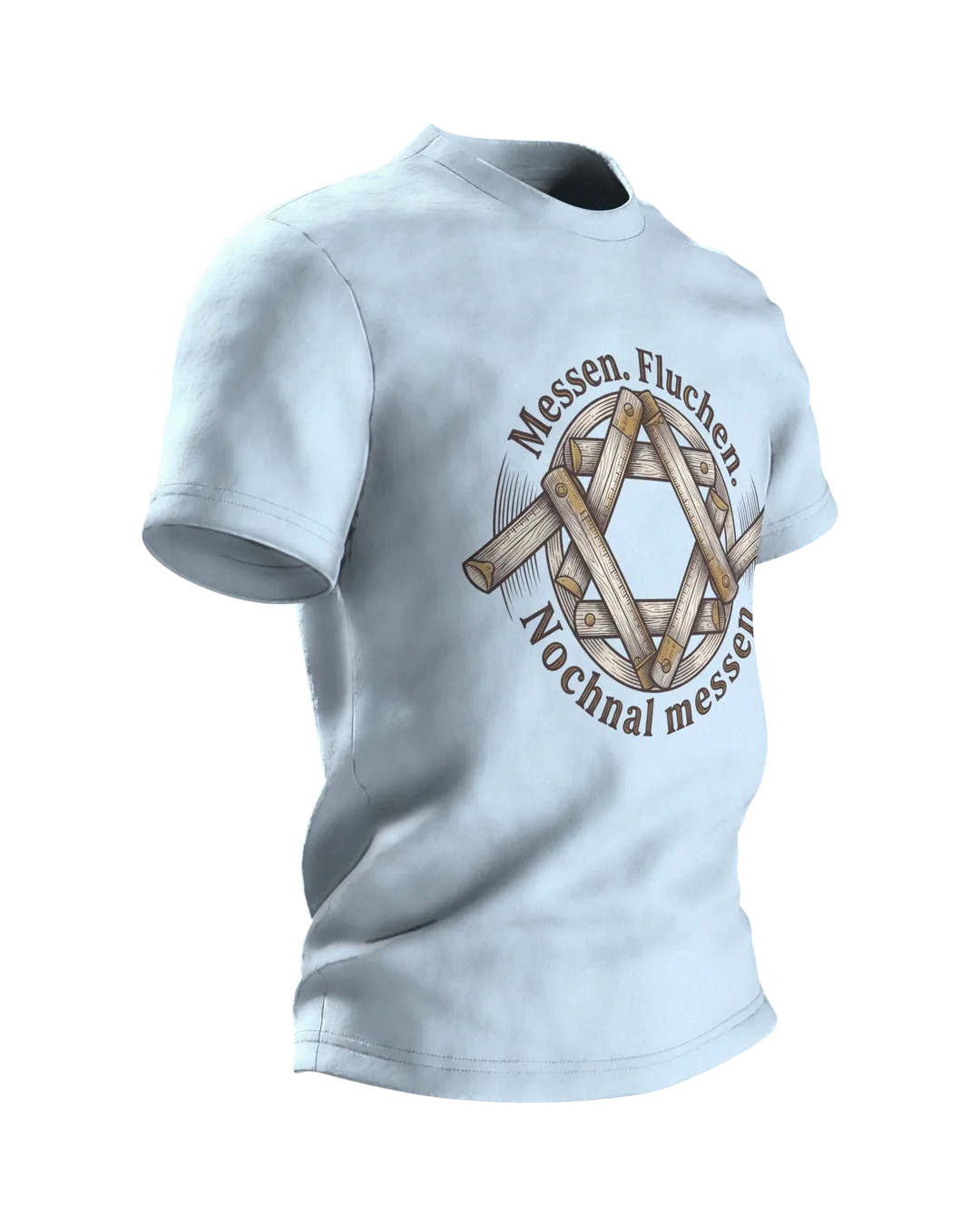 Werkstatt Emblem Motiv-Shirt: Humorvoller Handwerker Look, Seitenansicht links