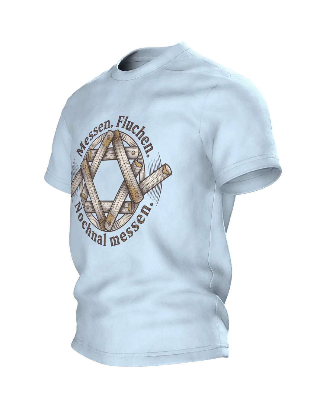 Werkstatt Emblem Motiv-Shirt: Humorvoller Handwerker Look, Seitenansicht rechts