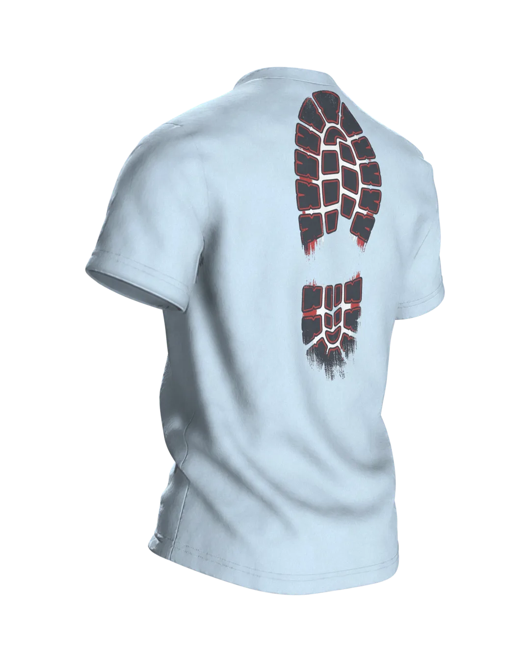 Feierabend T-Shirt "Feierabend ist mein Kardio", Werkstatt-Wappen aus Schraubenschlüssel und Flaschenöffner, Rückseite schräg rechts