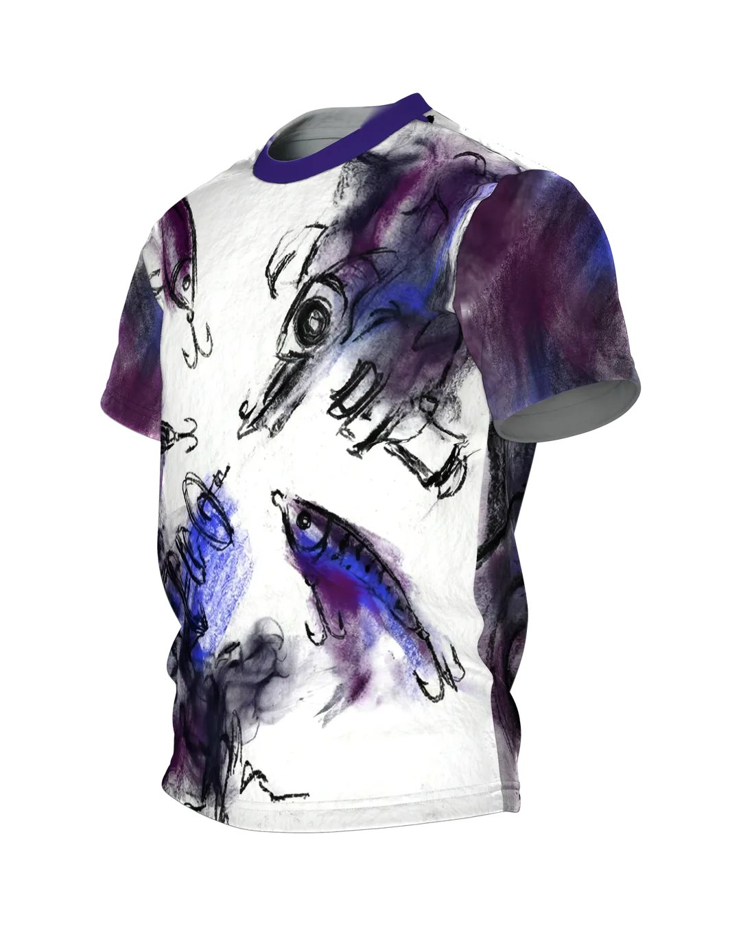 Fishing Lure T-shirt: Sketch Page from the Water, Side view, right