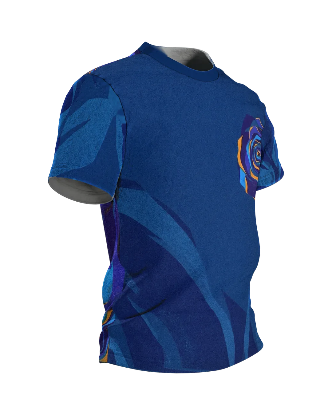 Rosen Rundum-Shirt: Florales Design für Herren, Seitenansicht links