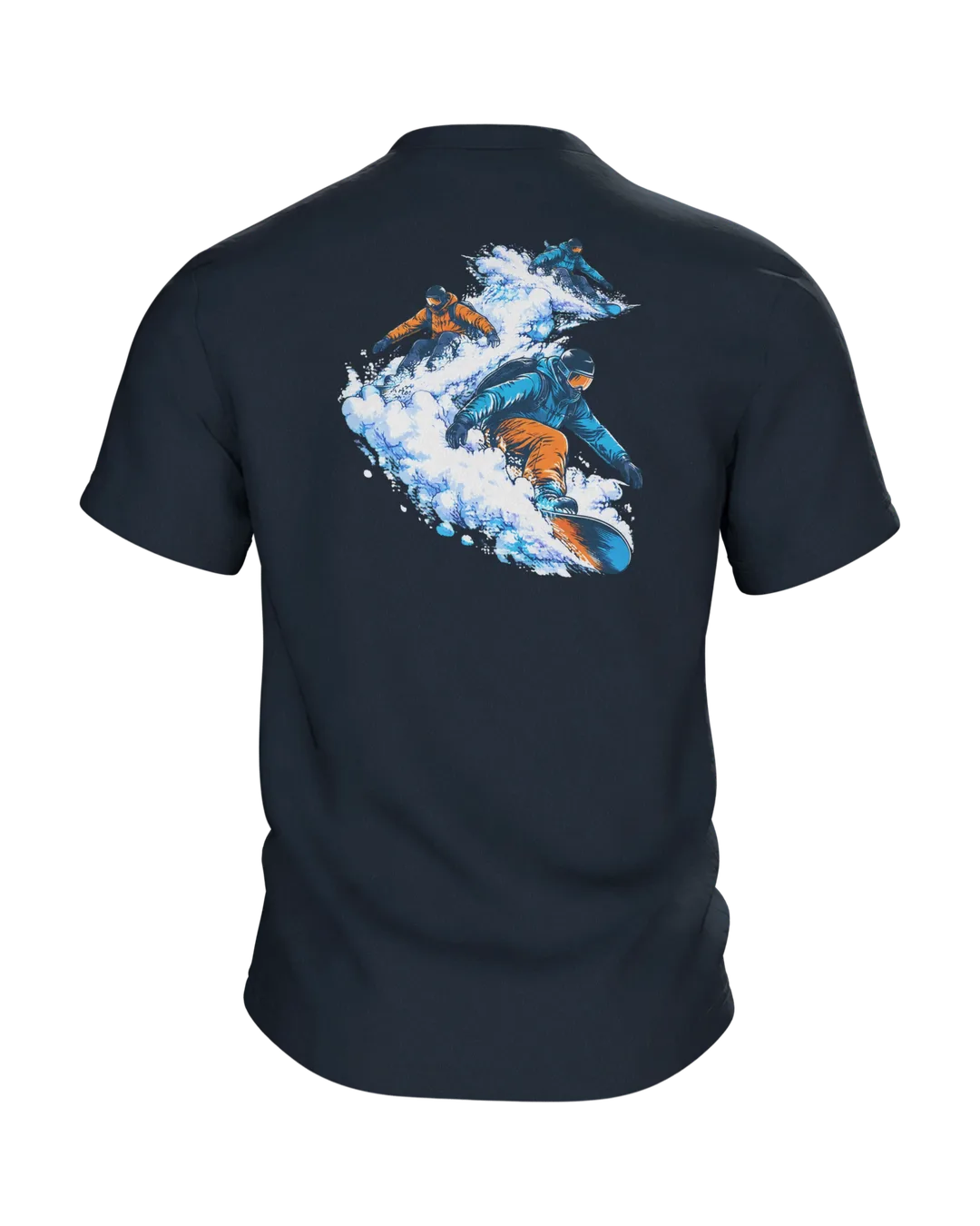Snowboarder Shirt: Sprung über den Gipfel, Rückseite