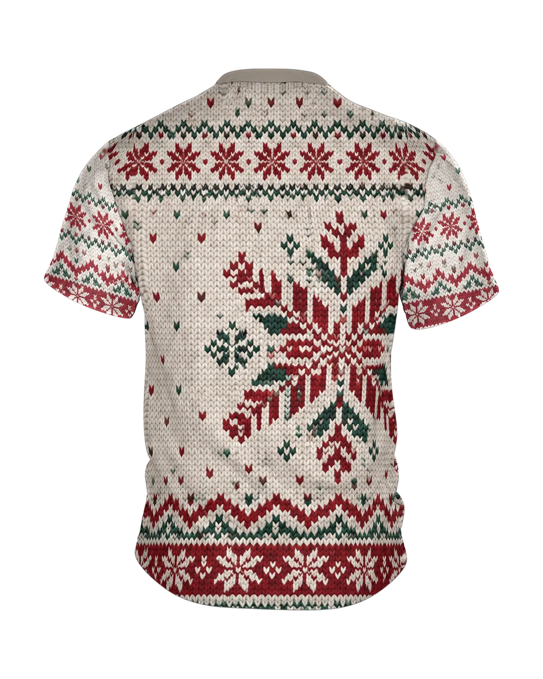 Pinguin Ugly Christmas T-Shirt in Norweger-Strickoptik, Rückseite