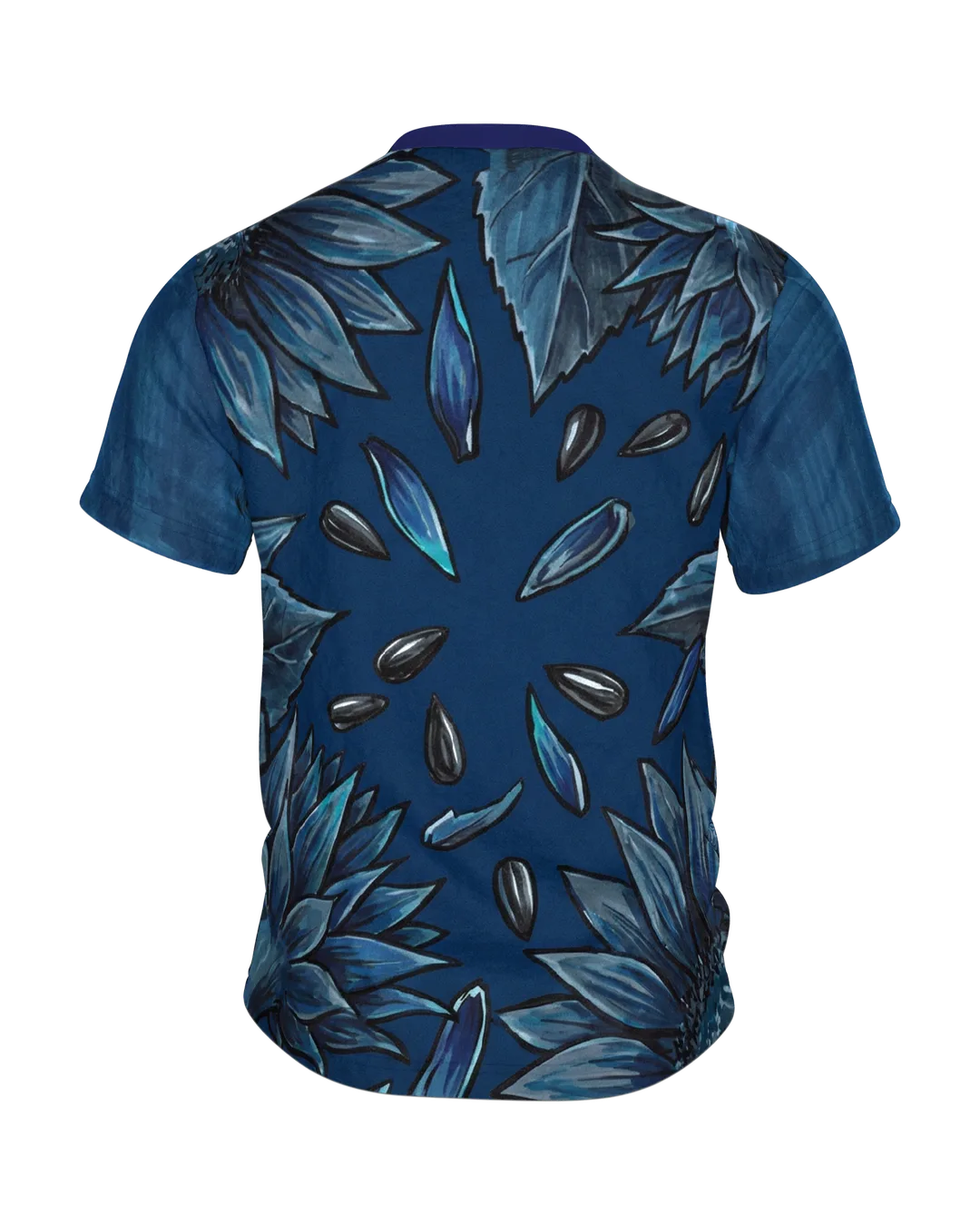 Sonnenblume Rundum-Shirt: Botanisches Design, Rückseite