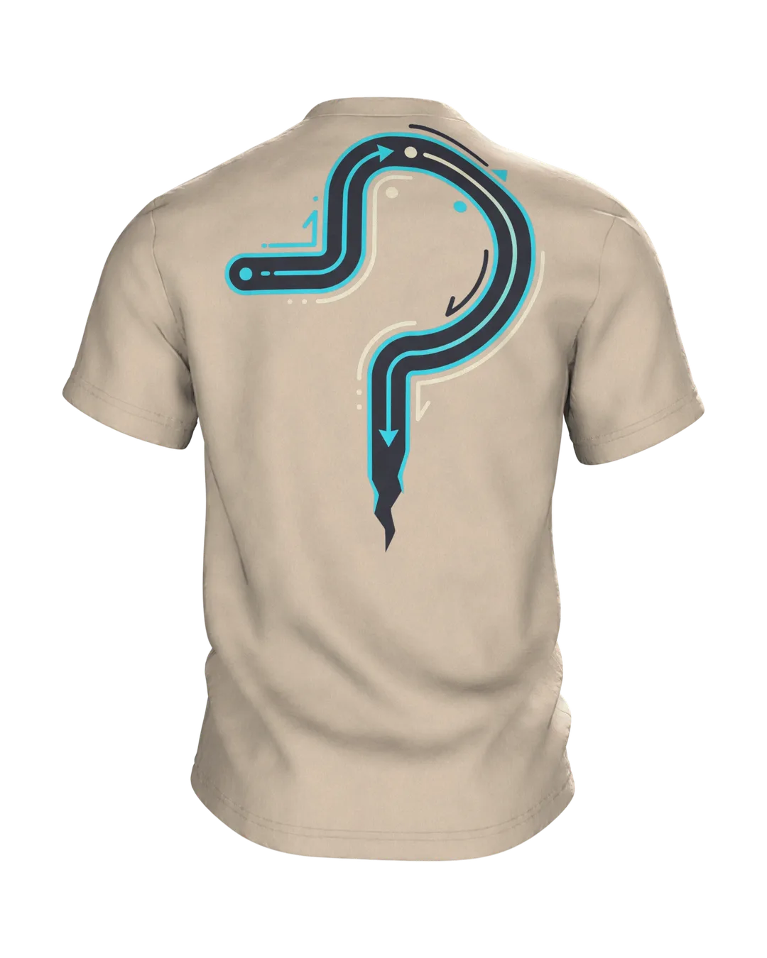 Läuft bei mir T-shirt "Läuft bei mir. Langsam, aber läuft", line art snail with lightning bolt, Back