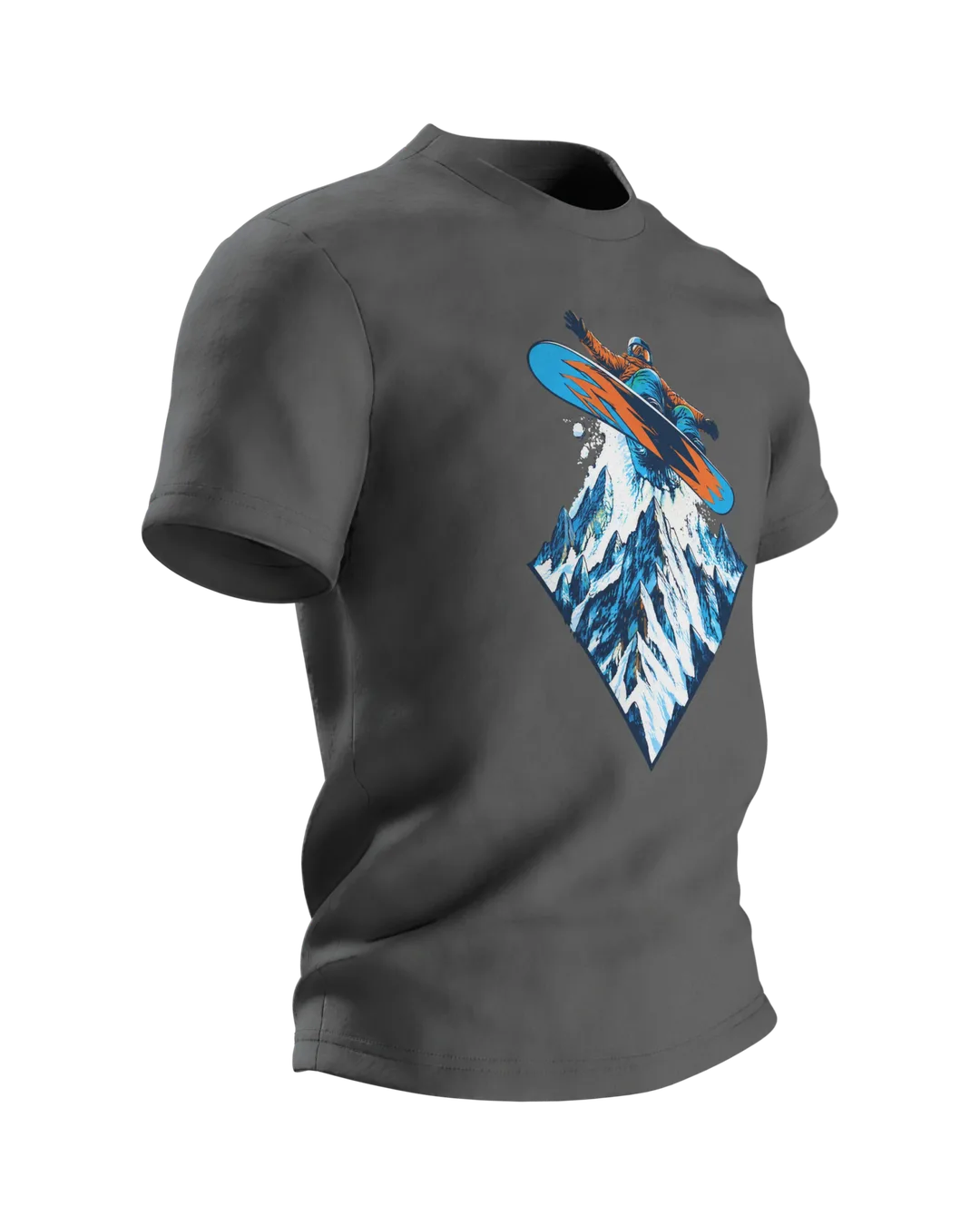 Snowboarder Motiv-Shirt: Dynamische Winter-Action, Seitenansicht links