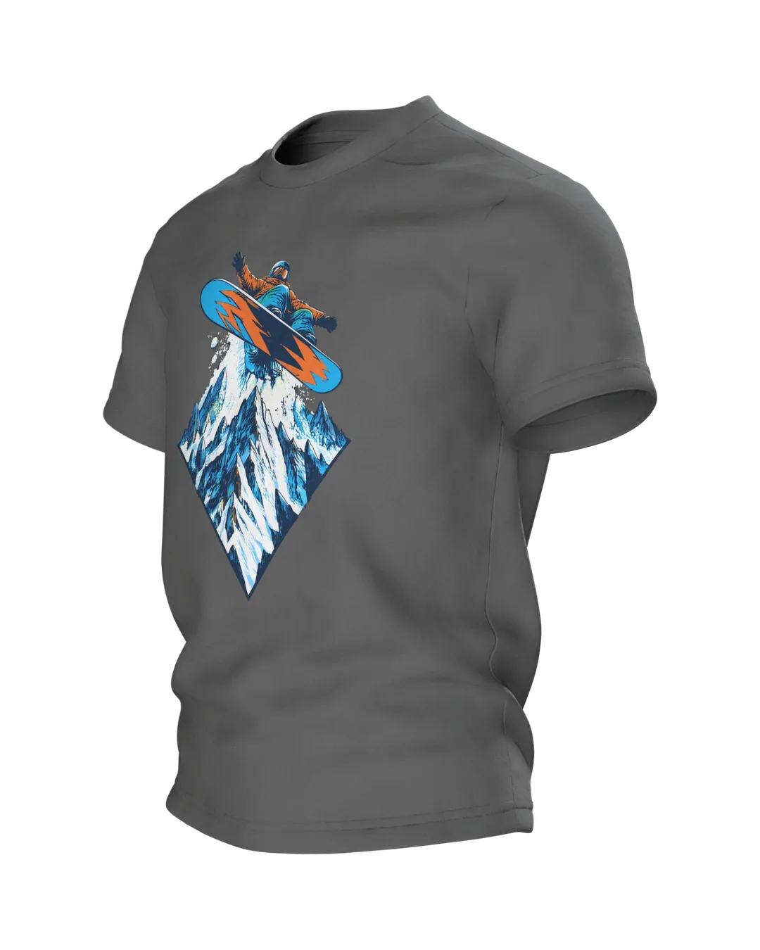 Snowboarder Motiv-Shirt: Dynamische Winter-Action, Seitenansicht rechts