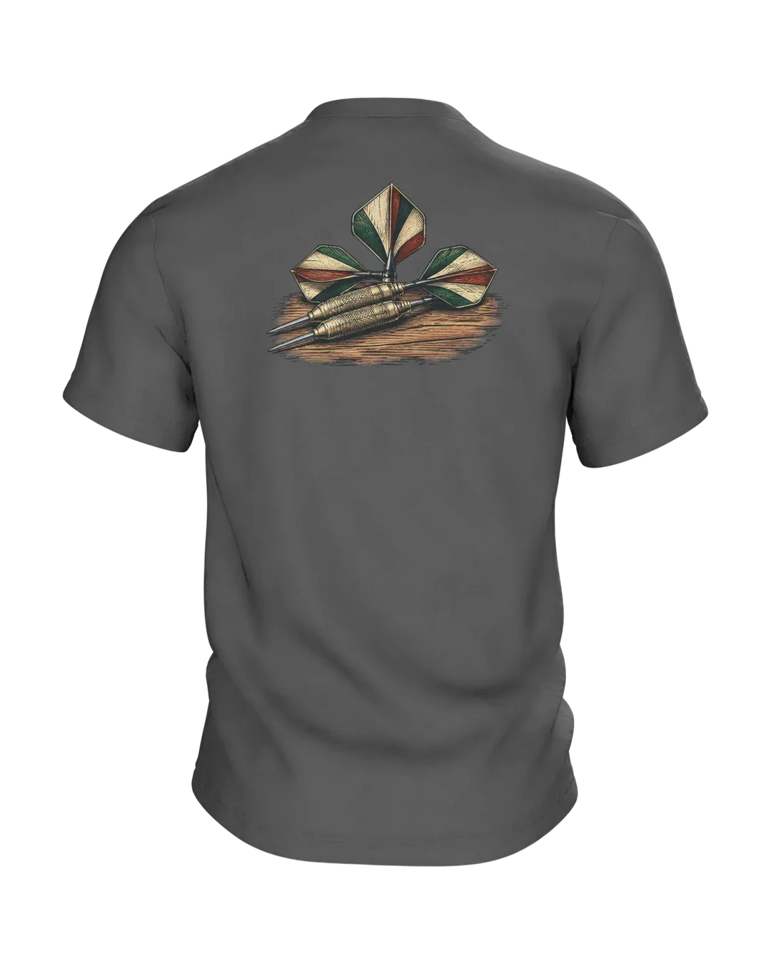 Dart Shirt: Drei Darts im Triple-Ring, Vintage-Stil, Rückseite