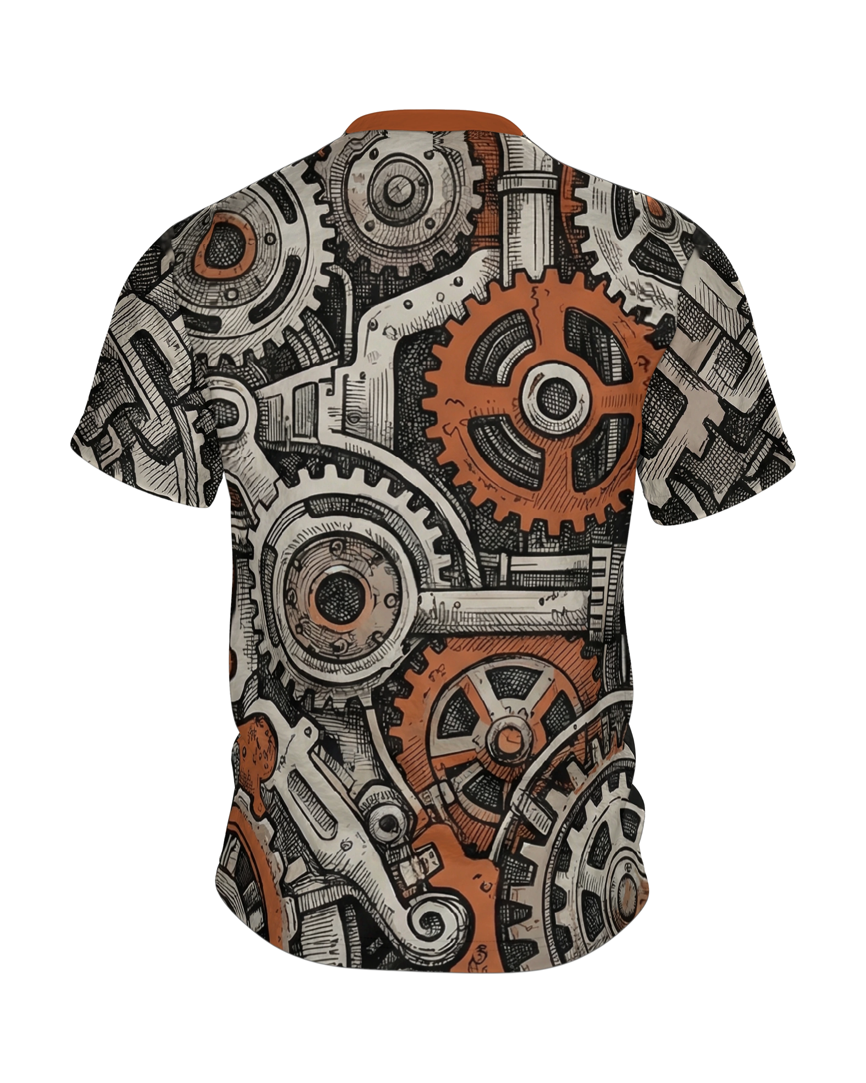 Steampunk Zahnräder T-Shirt: Vintage Mechanik, Rückseite