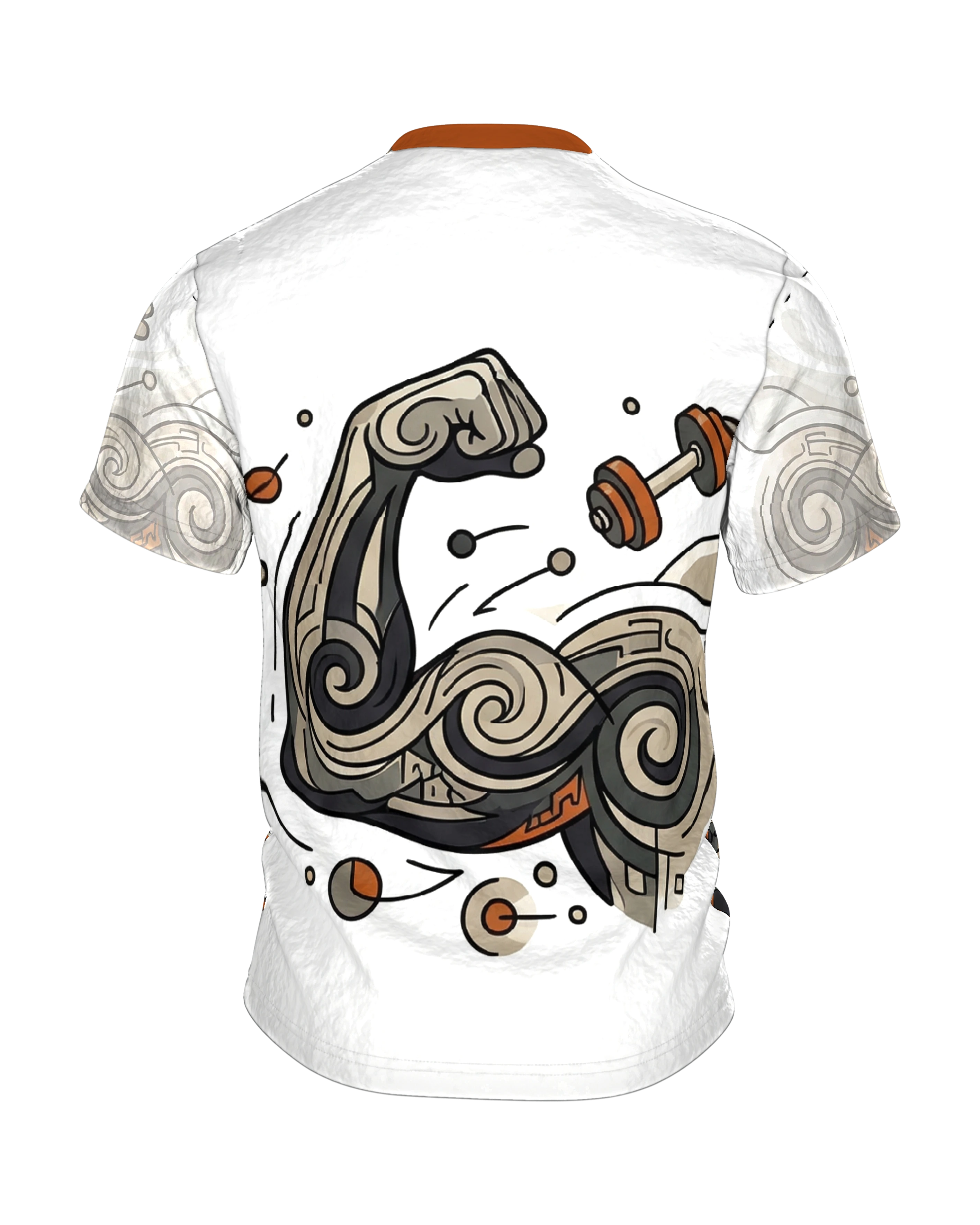 Mechanischer Bizeps T-Shirt: Industrial Gym Style, Rückseite