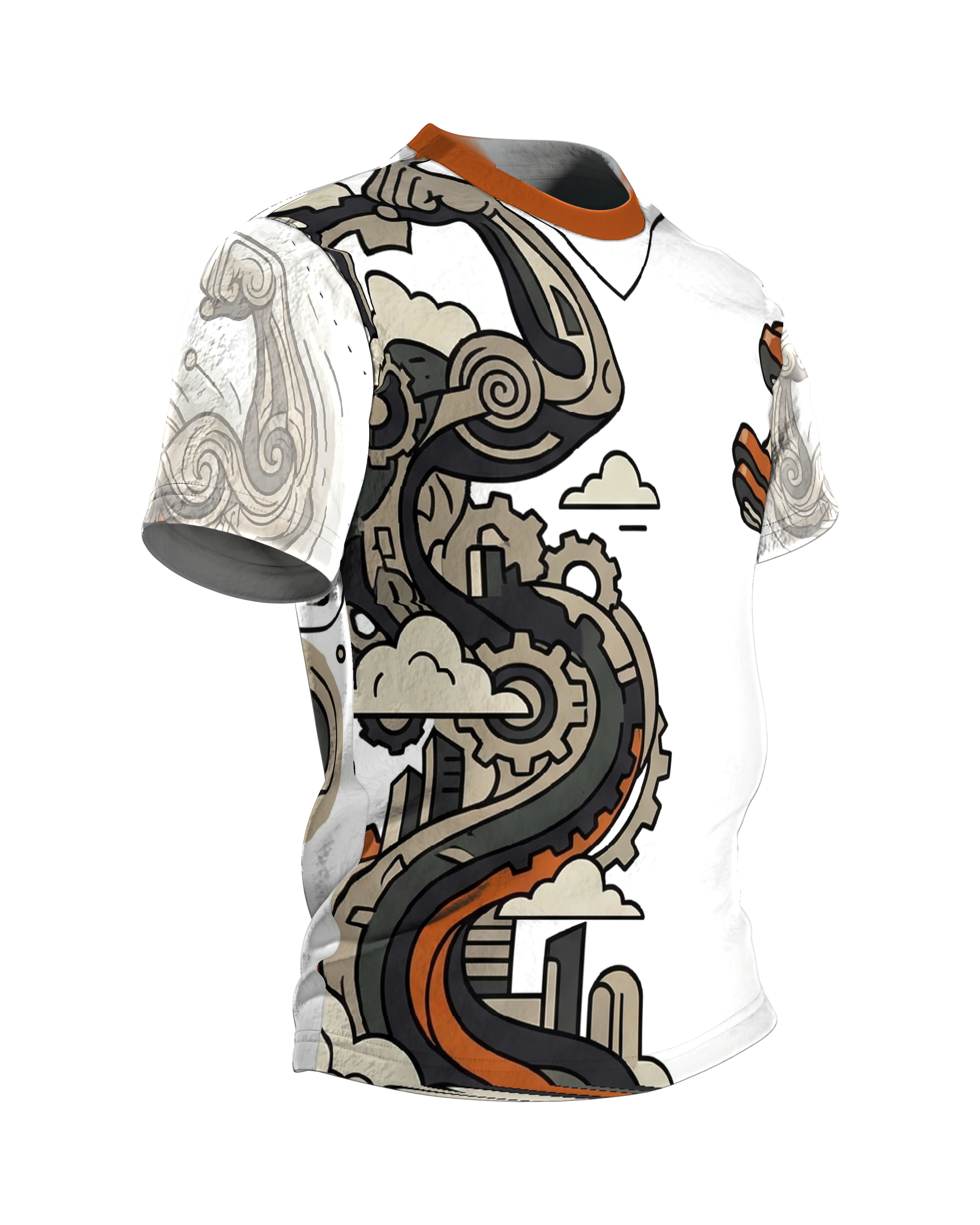Mechanischer Bizeps T-Shirt: Industrial Gym Style, Seitenansicht links