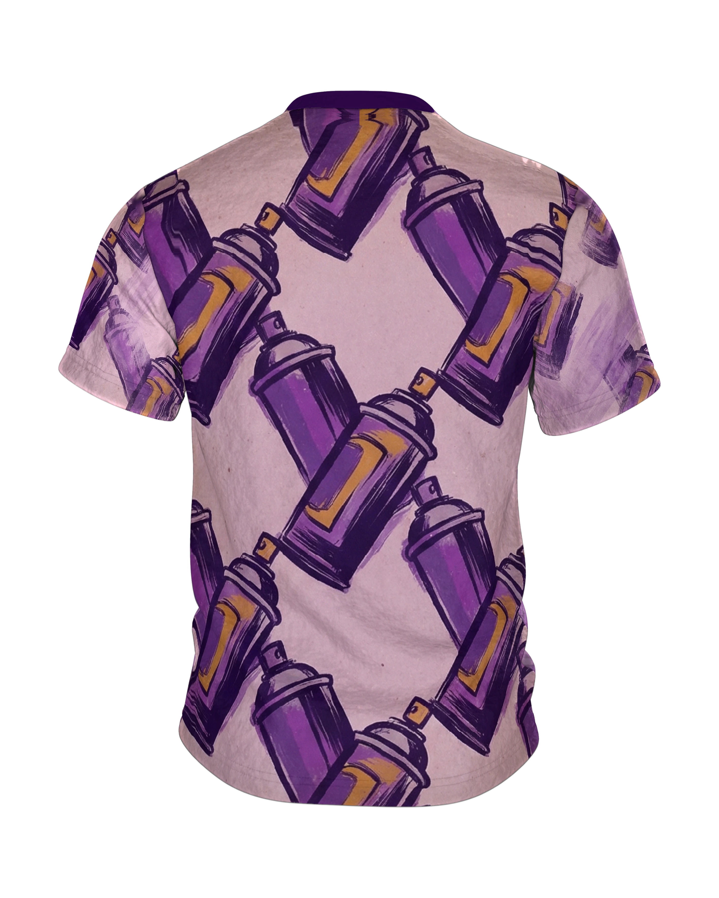 Urban Spray Cans T-Shirt: Violett & Gold, Rückseite
