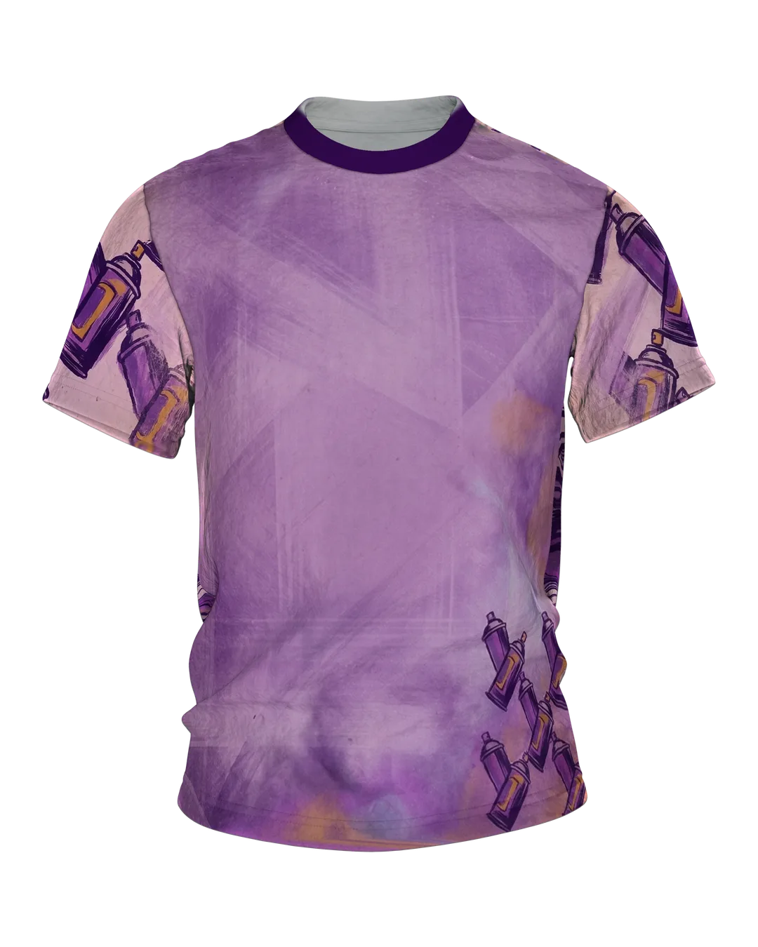 Urban Spray Cans T-Shirt: Violett & Gold