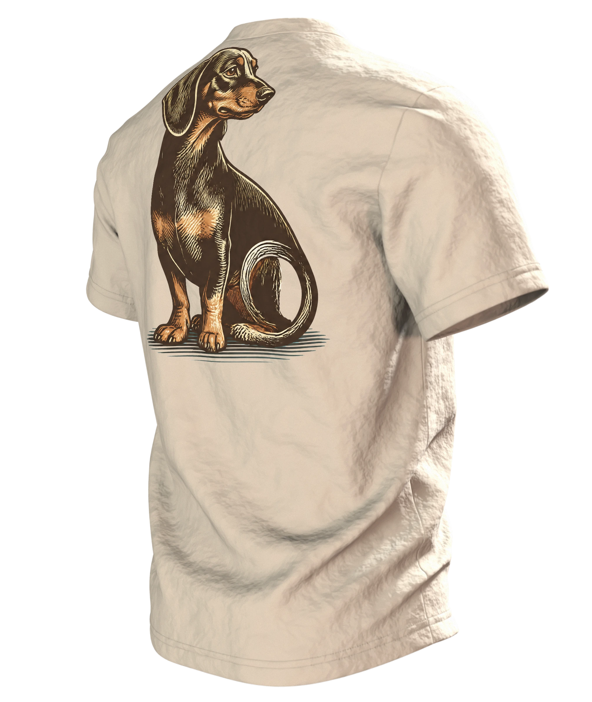 Ich brauche keinen Therapeuten, ich habe einen Hund T-Shirt: Lustiger, Rückseite schräg links