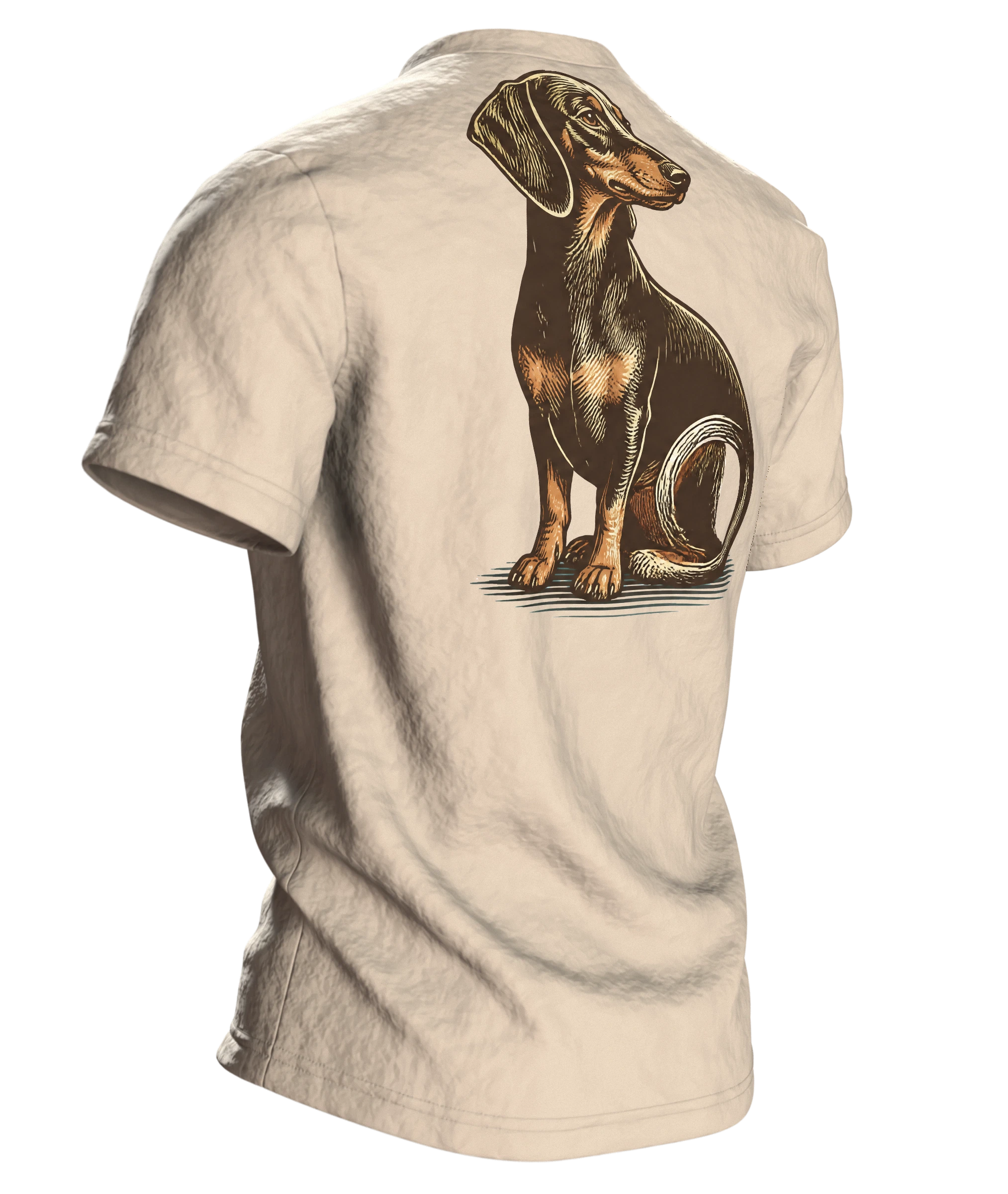 Ich brauche keinen Therapeuten, ich habe einen Hund T-Shirt: Lustiger, Rückseite schräg rechts