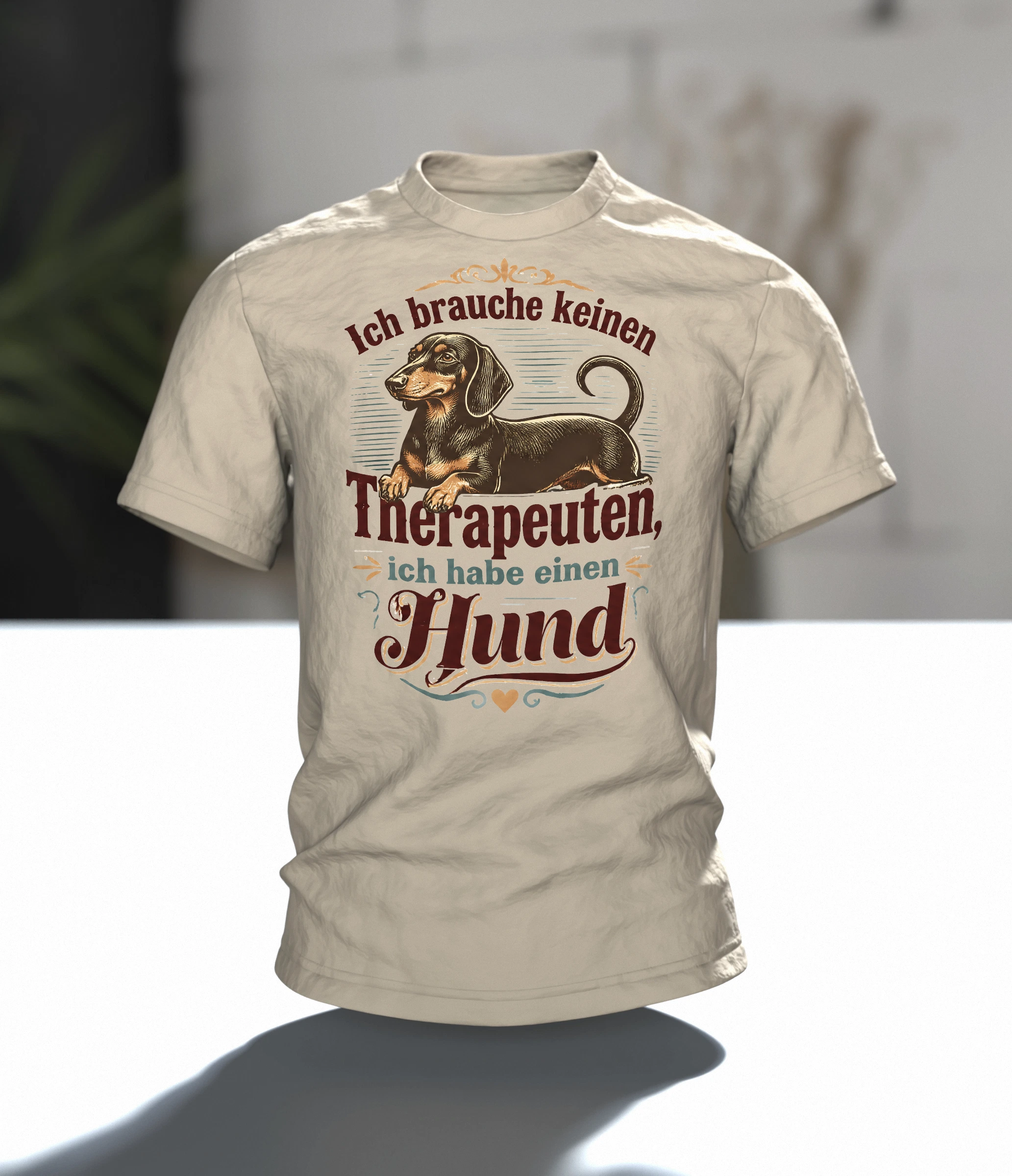 Ich brauche keinen Therapeuten, ich habe einen Hund T-Shirt: Lustiger, Im Raum