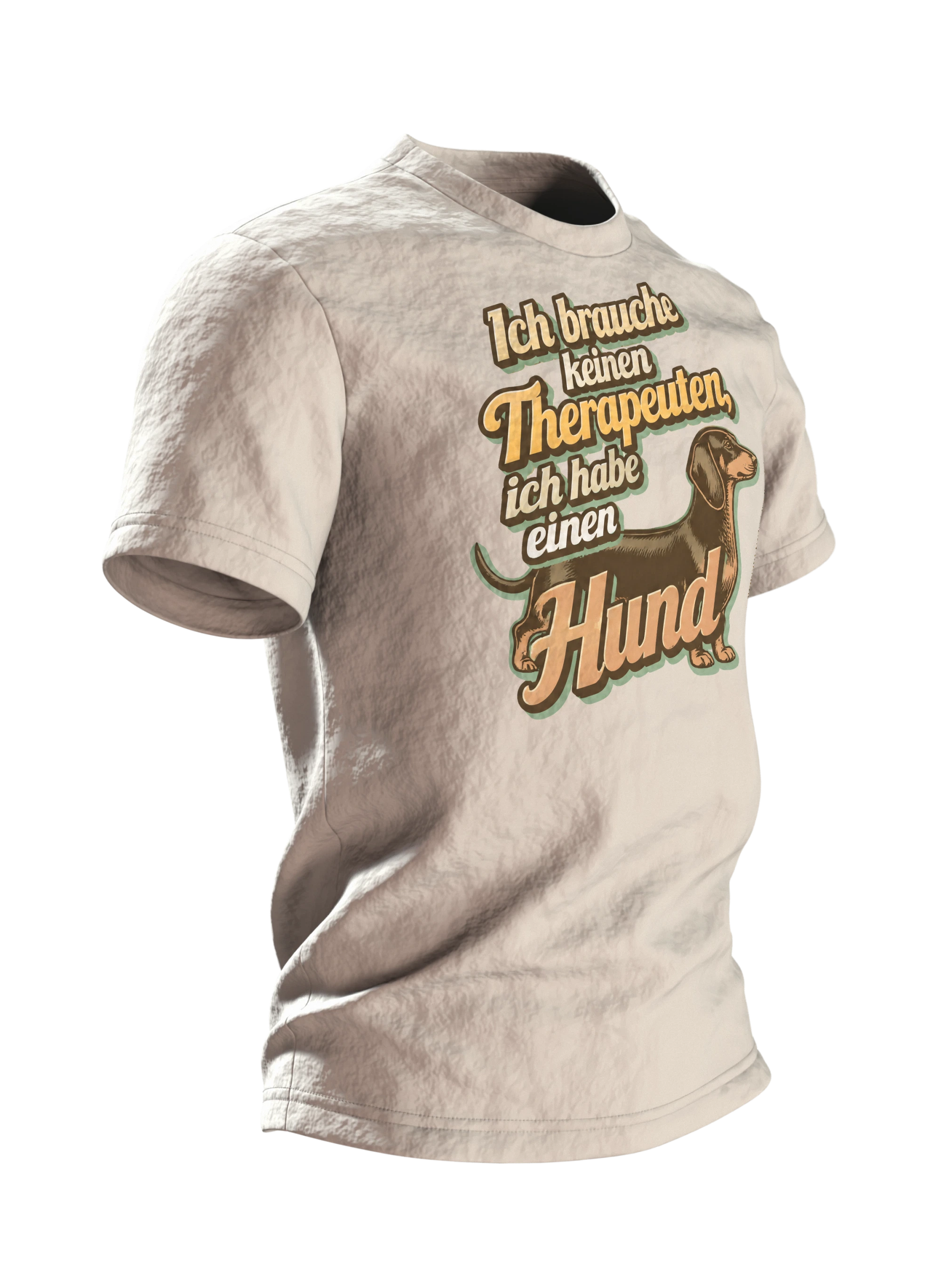 Hund Therapeut Spruch T-Shirt: Witziges Vintage Design, Seitenansicht links