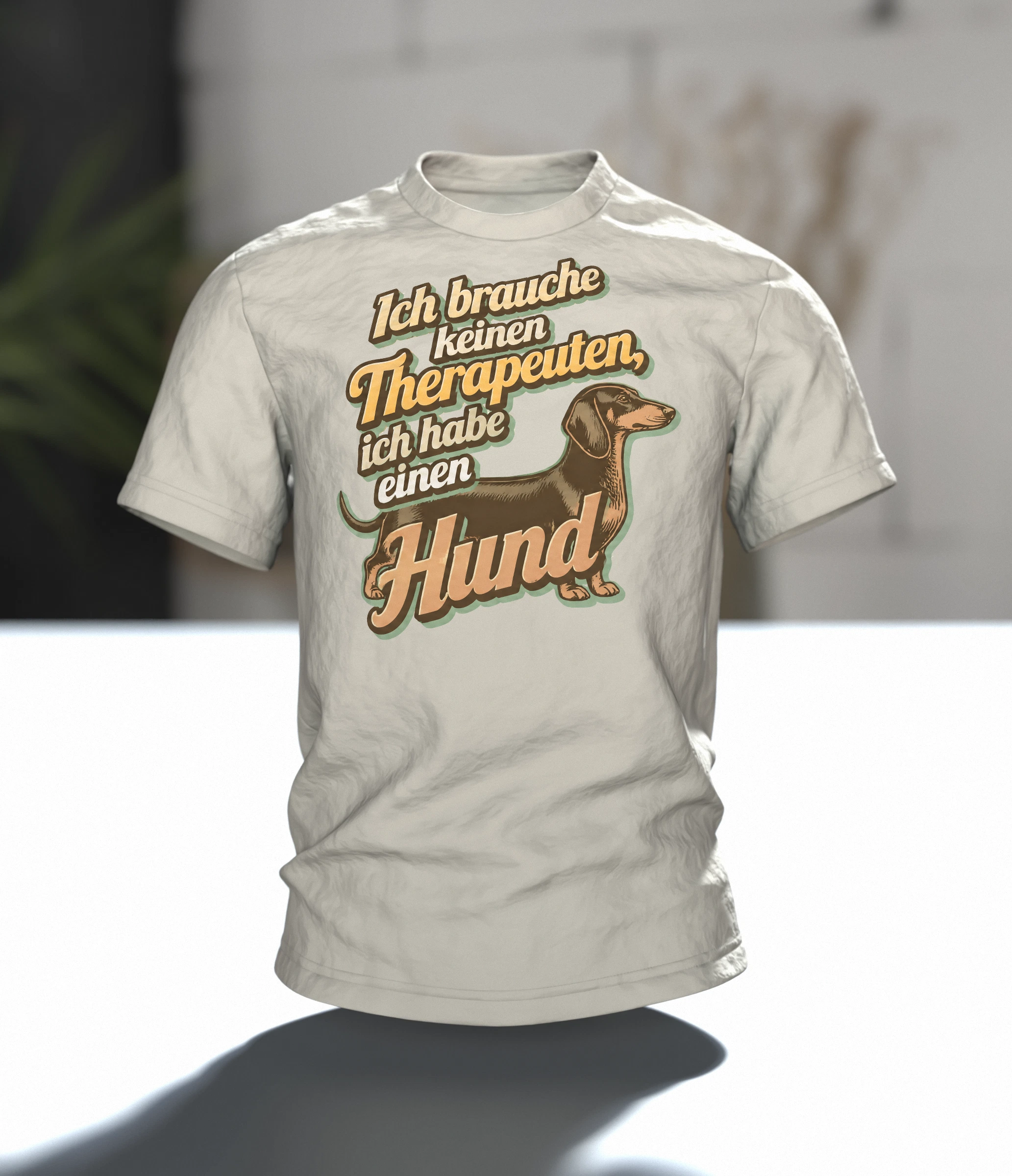Hund Therapeut Spruch T-Shirt: Witziges Vintage Design, Im Raum