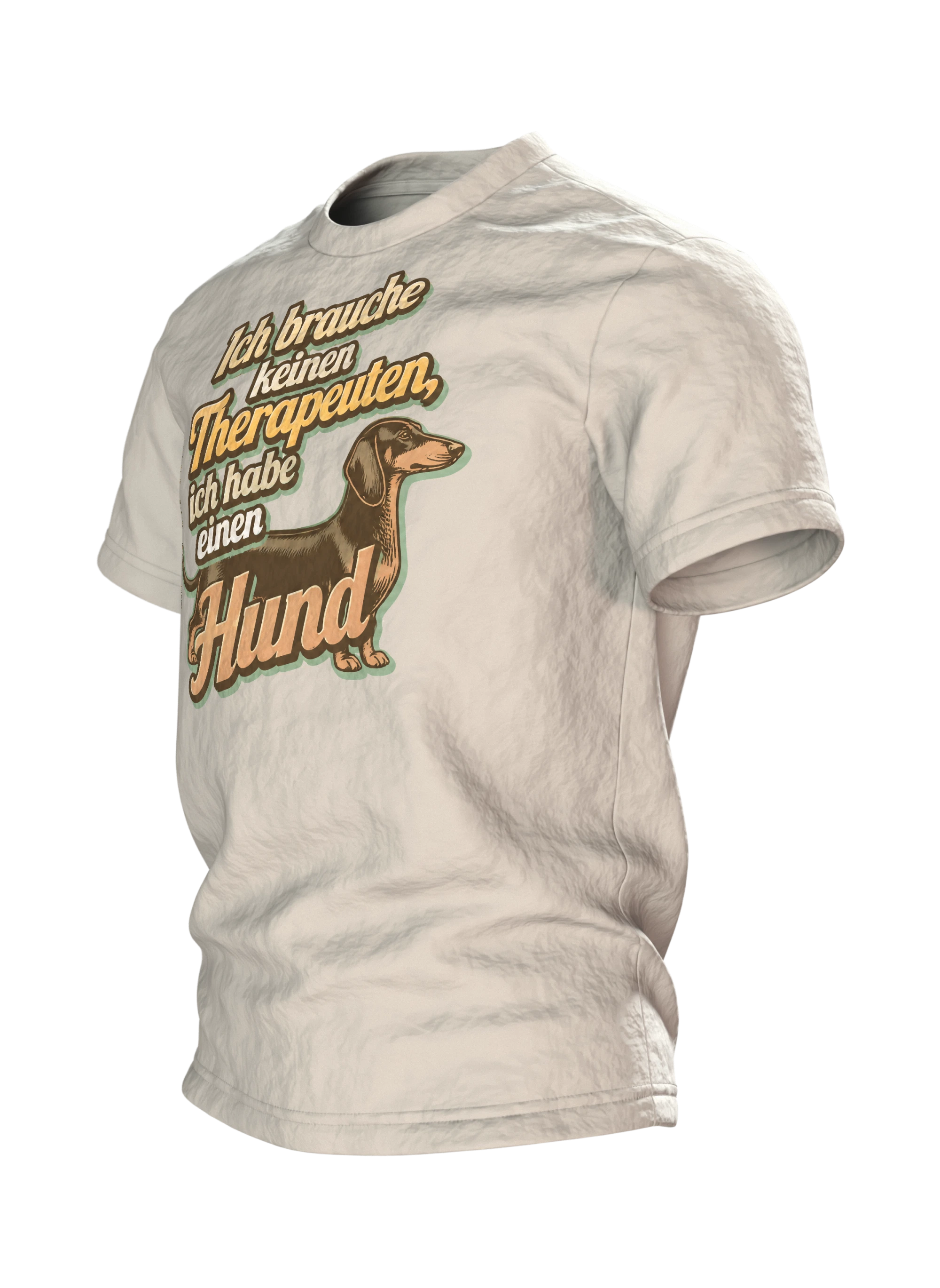 Hund Therapeut Spruch T-Shirt: Witziges Vintage Design, Seitenansicht rechts