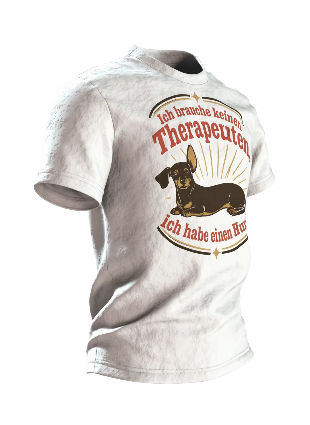 Hundespruch T-Shirt: Ich brauche keinen Therapeuten Vintage Design, Seitenansicht links