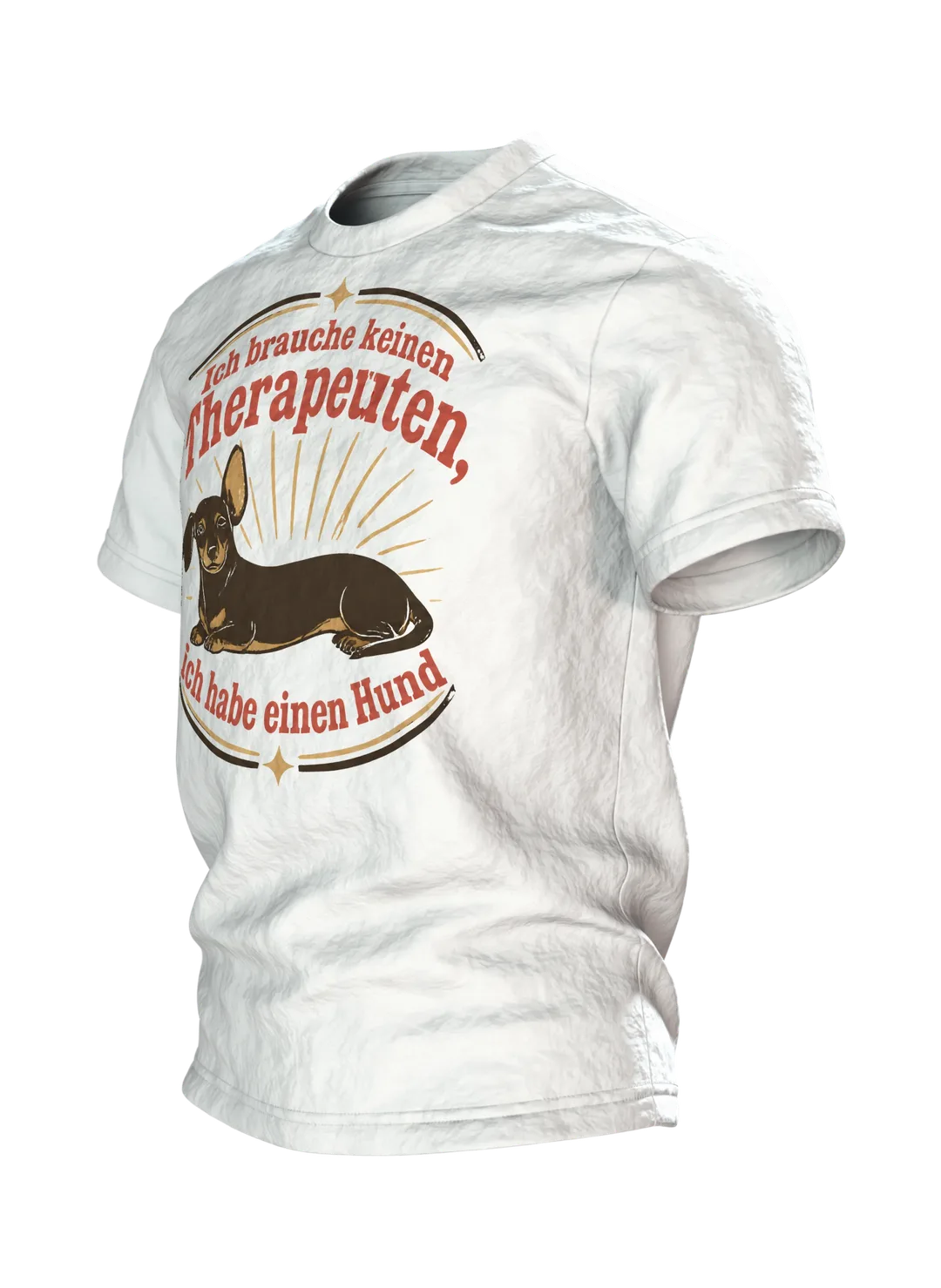 Hundespruch T-Shirt: Ich brauche keinen Therapeuten Vintage Design, Seitenansicht rechts