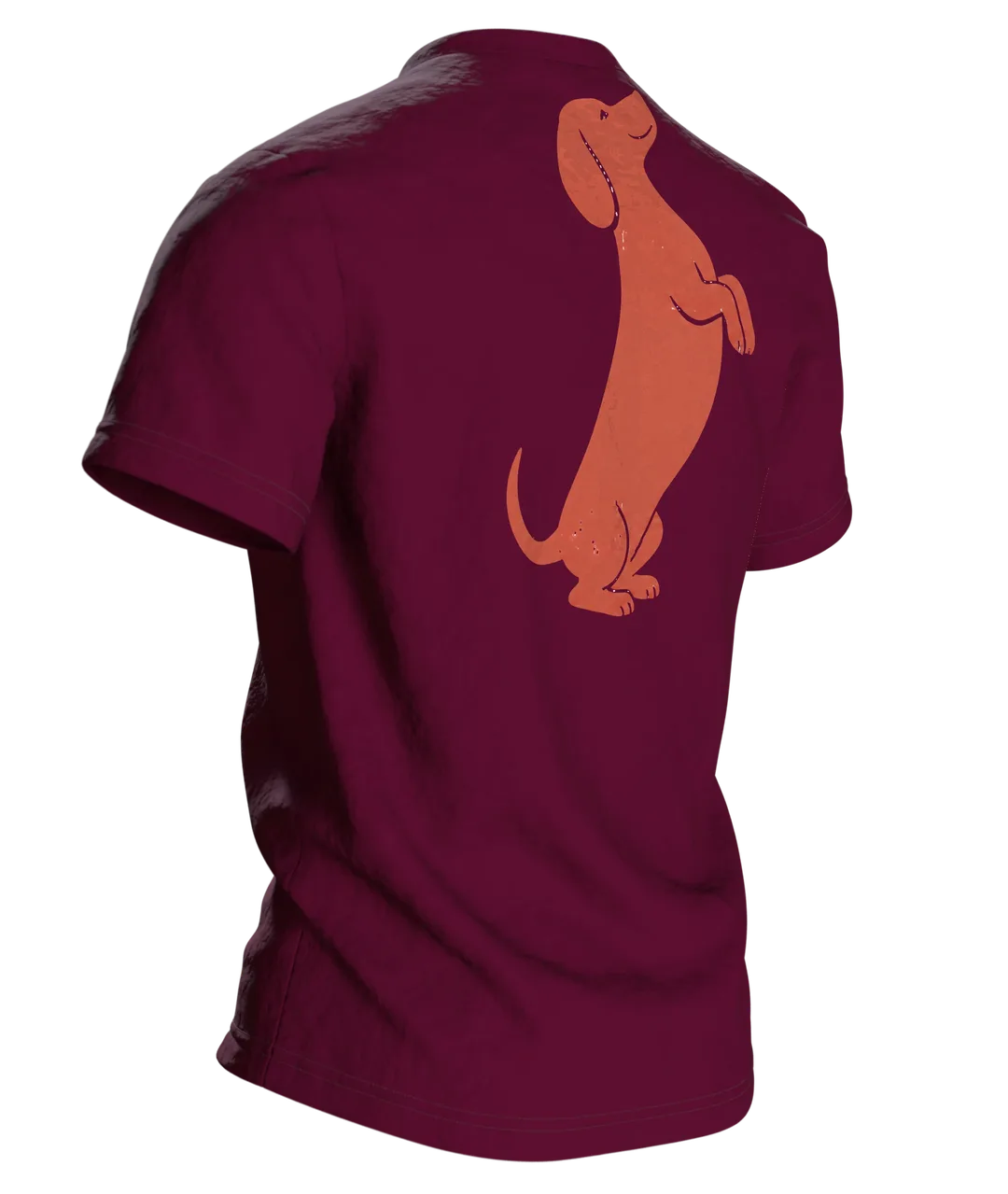 Hund Spruch 'Kein Therapeut' T-Shirt: Witziges Vintage Dackel Design, Rückseite schräg rechts