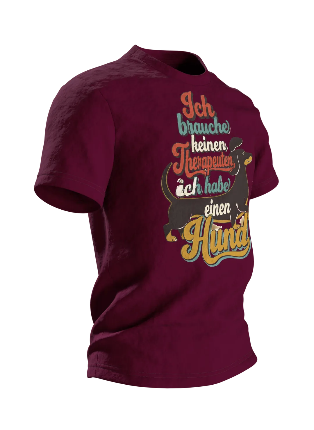 Hund Spruch 'Kein Therapeut' T-Shirt: Witziges Vintage Dackel Design, Seitenansicht links