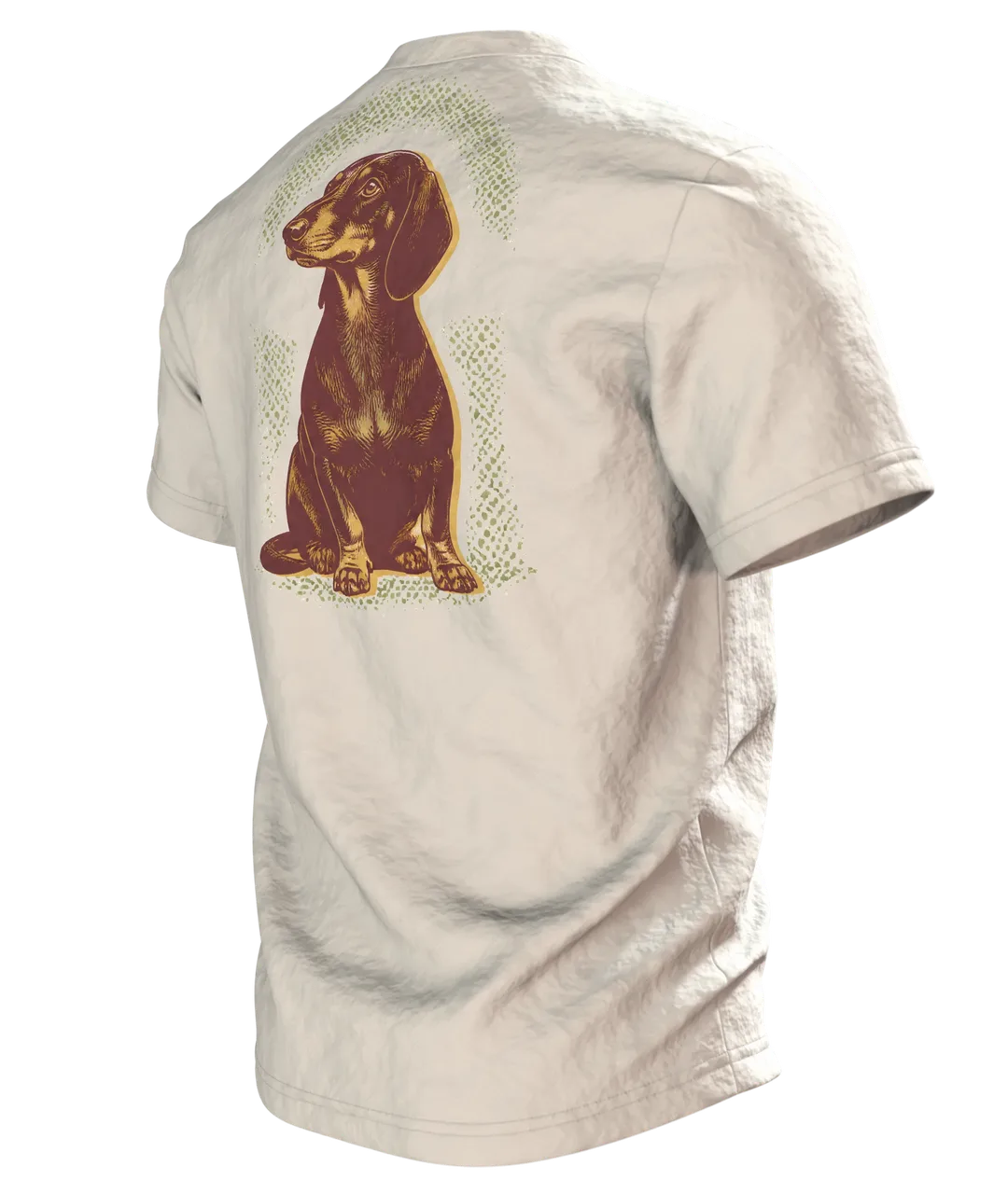 Hund Therapeut Spruch T-Shirt: Lustiges Vintage Design, Rückseite schräg links