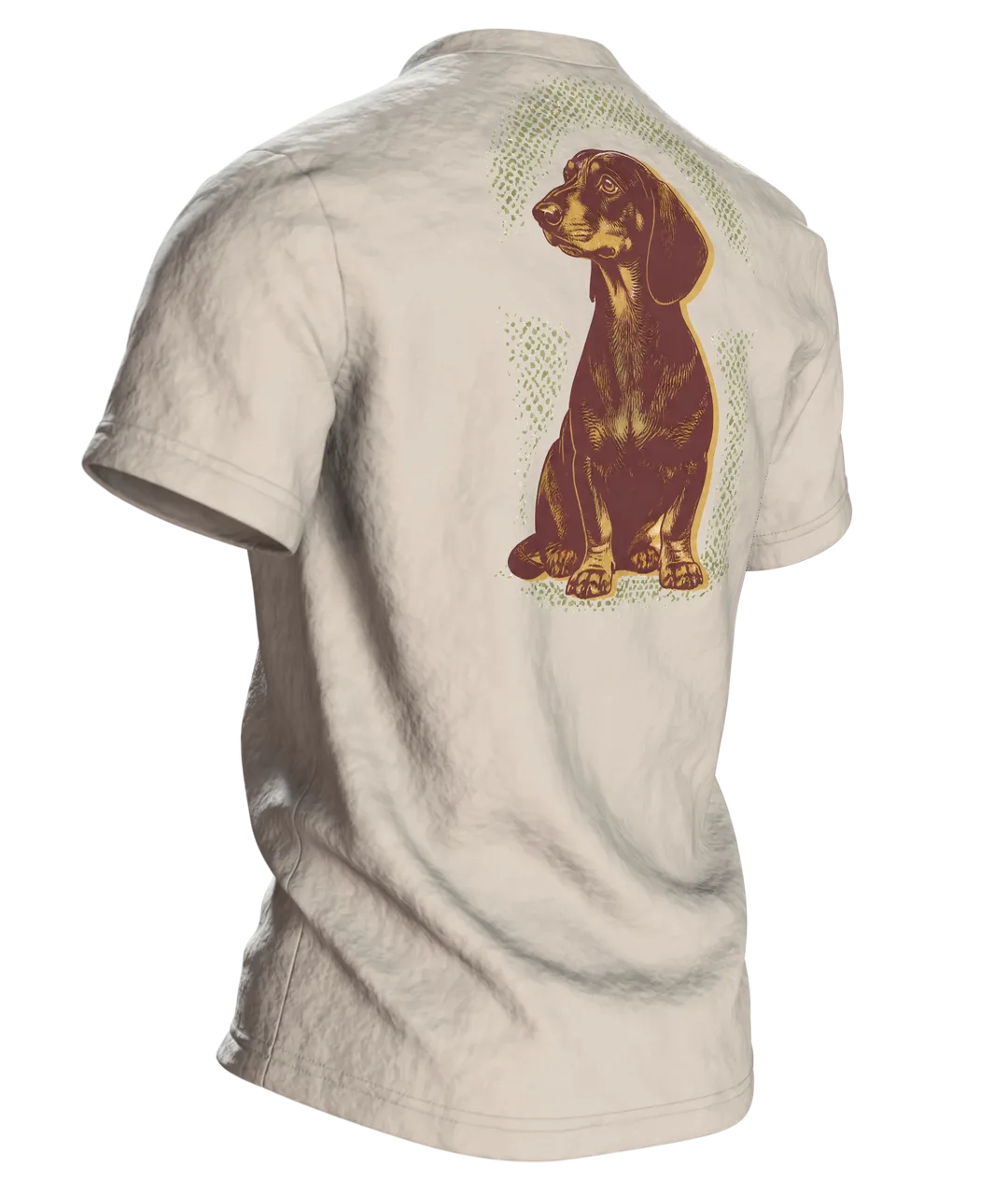 Hund Therapeut Spruch T-Shirt: Lustiges Vintage Design, Rückseite schräg rechts