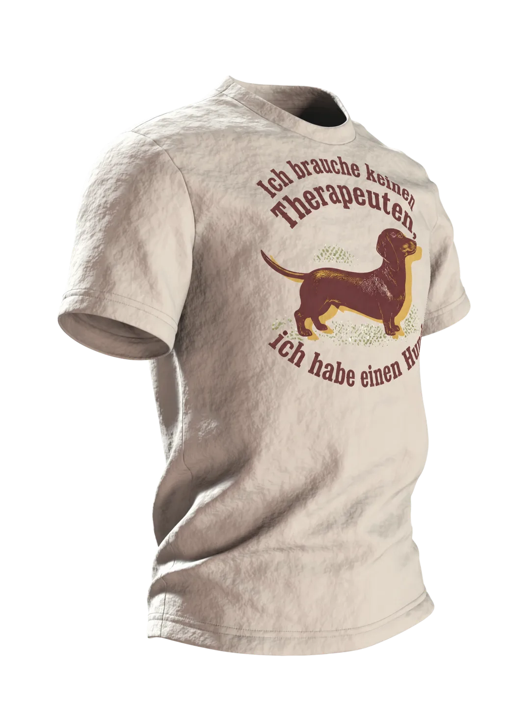 Hund Therapeut Spruch T-Shirt: Lustiges Vintage Design, Seitenansicht links