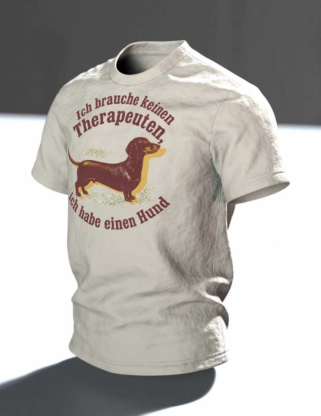 Hund Therapeut Spruch T-Shirt: Lustiges Vintage Design, Im Raum, schräg