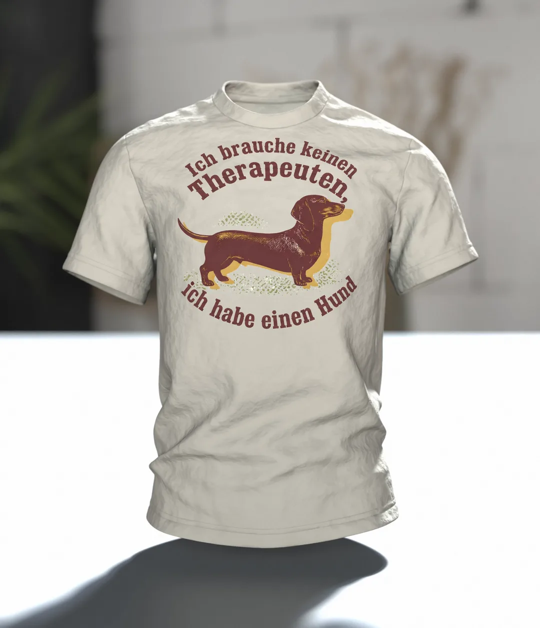 Hund Therapeut Spruch T-Shirt: Lustiges Vintage Design, Im Raum