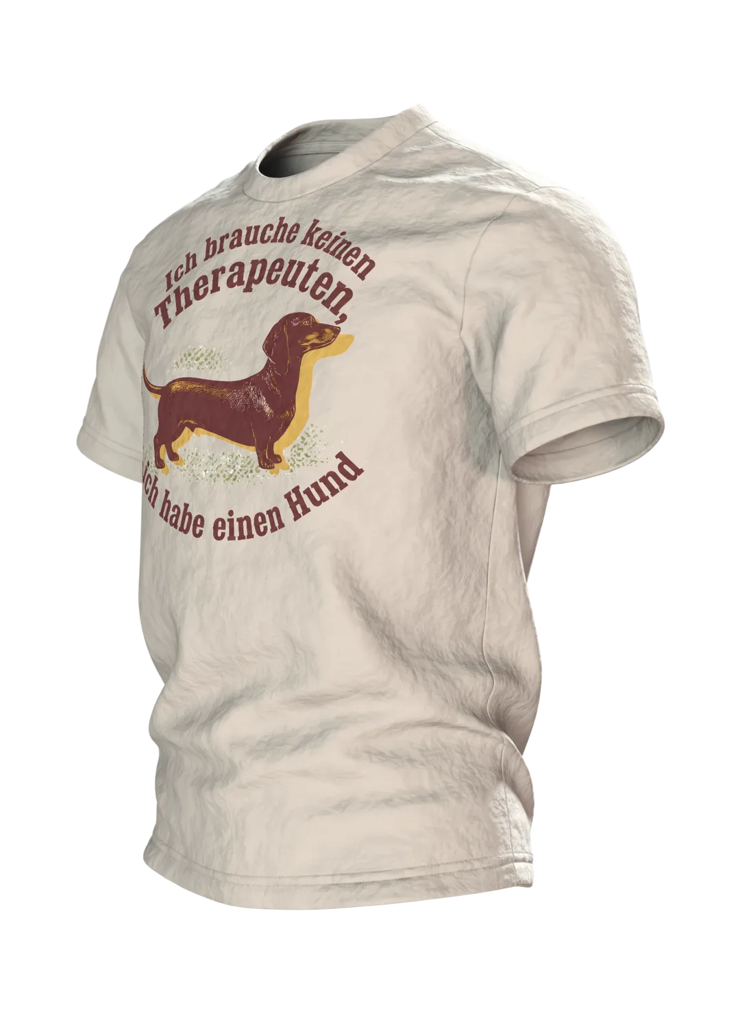 Hund Therapeut Spruch T-Shirt: Lustiges Vintage Design, Seitenansicht rechts