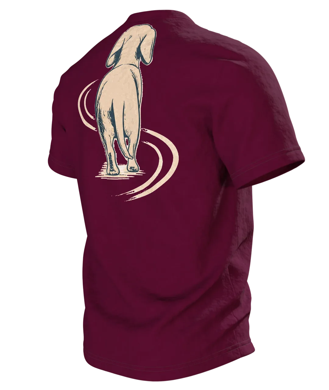 Hund Therapeut Spruch T-Shirt: Lustiges Vintage Design, Rückseite schräg links