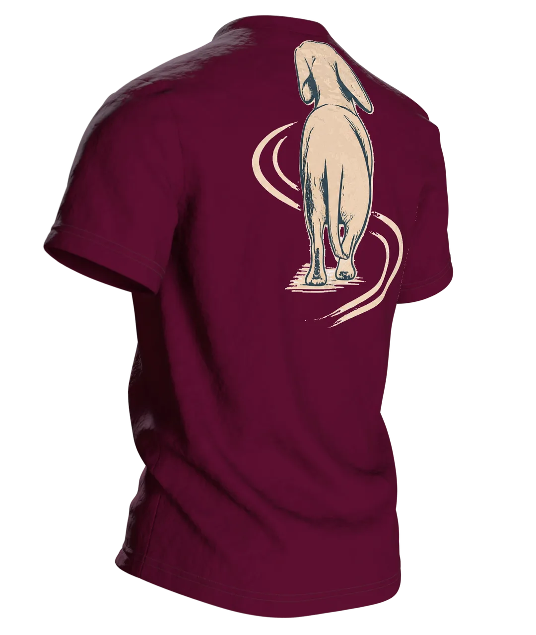 Hund Therapeut Spruch T-Shirt: Lustiges Vintage Design, Rückseite schräg rechts