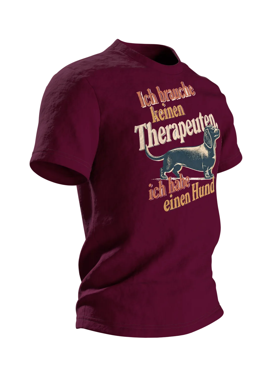 Hund Therapeut Spruch T-Shirt: Lustiges Vintage Design, Seitenansicht links