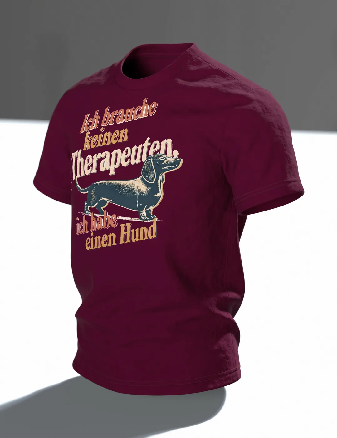 Hund Therapeut Spruch T-Shirt: Lustiges Vintage Design, Im Raum, schräg