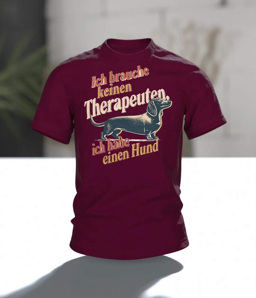 Hund Therapeut Spruch T-Shirt: Lustiges Vintage Design, Im Raum