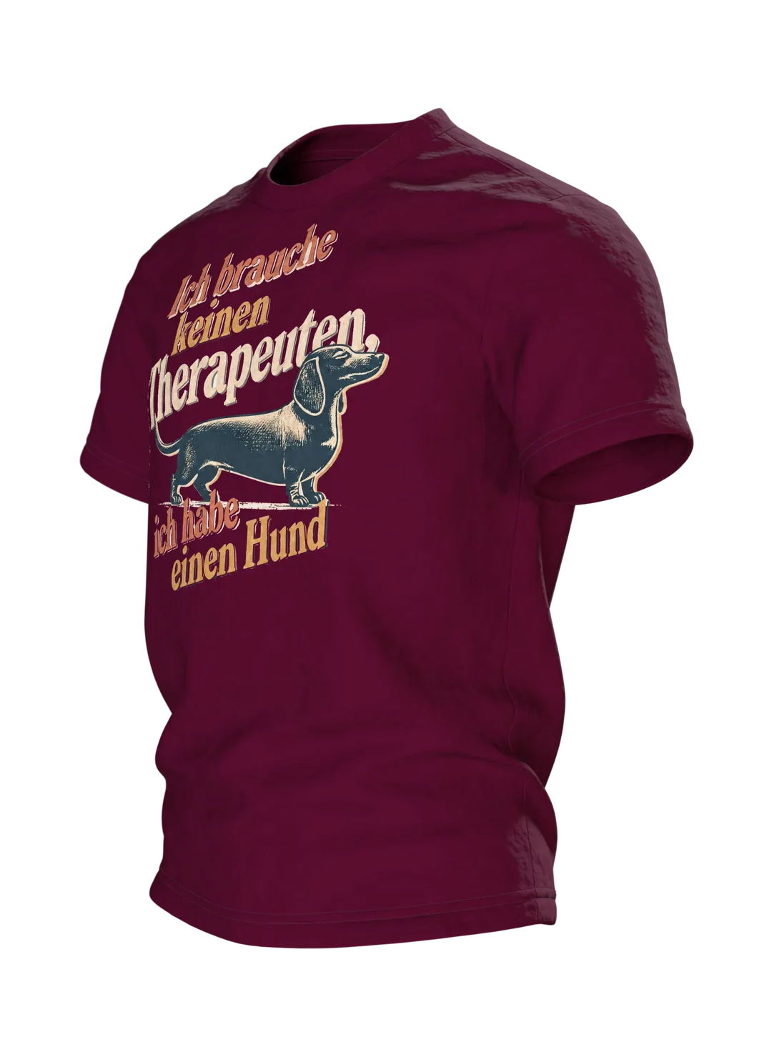 Hund Therapeut Spruch T-Shirt: Lustiges Vintage Design, Seitenansicht rechts