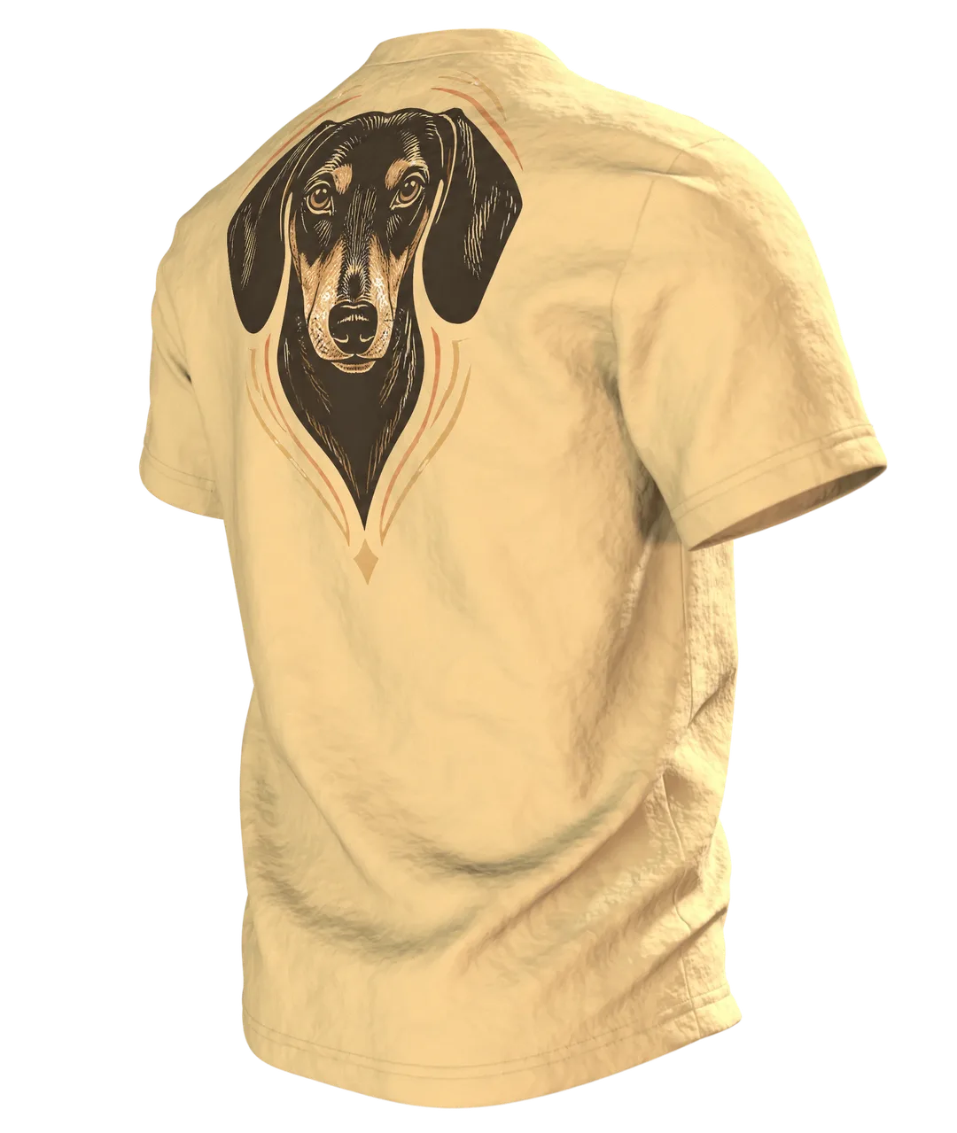 Hund Spruch Therapeut T-Shirt: Lustiges Vintage Design, Rückseite schräg links